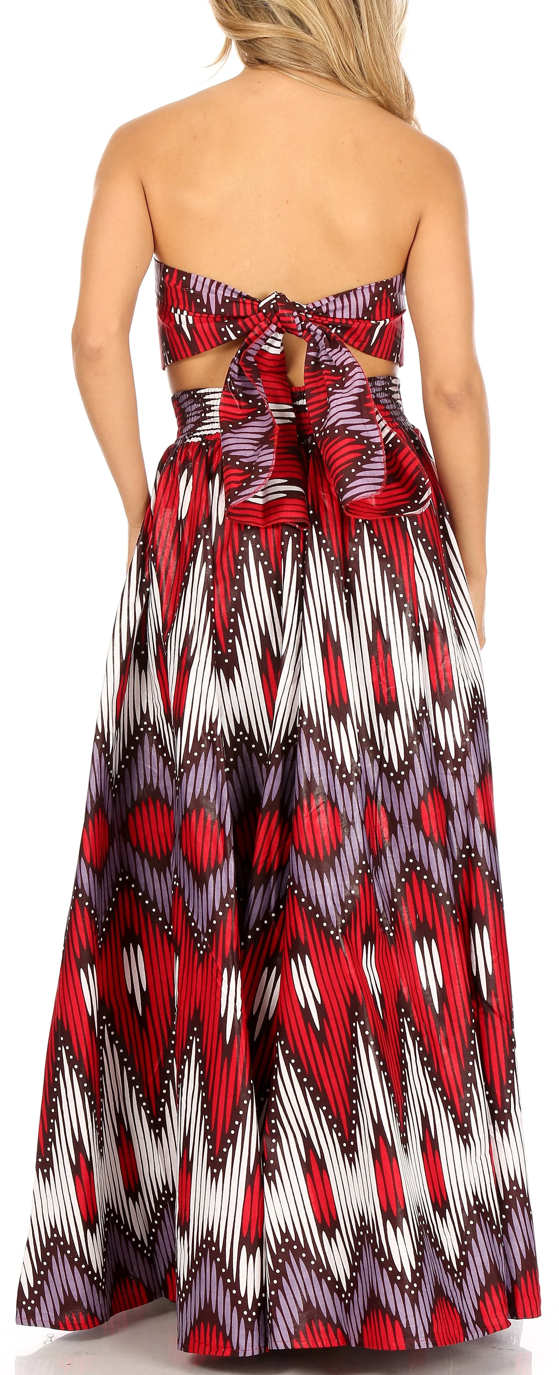 Sakkas Asma Convertible Traditional Wax Print Adjustable Strap Maxi Skirt | Dress - Image 140