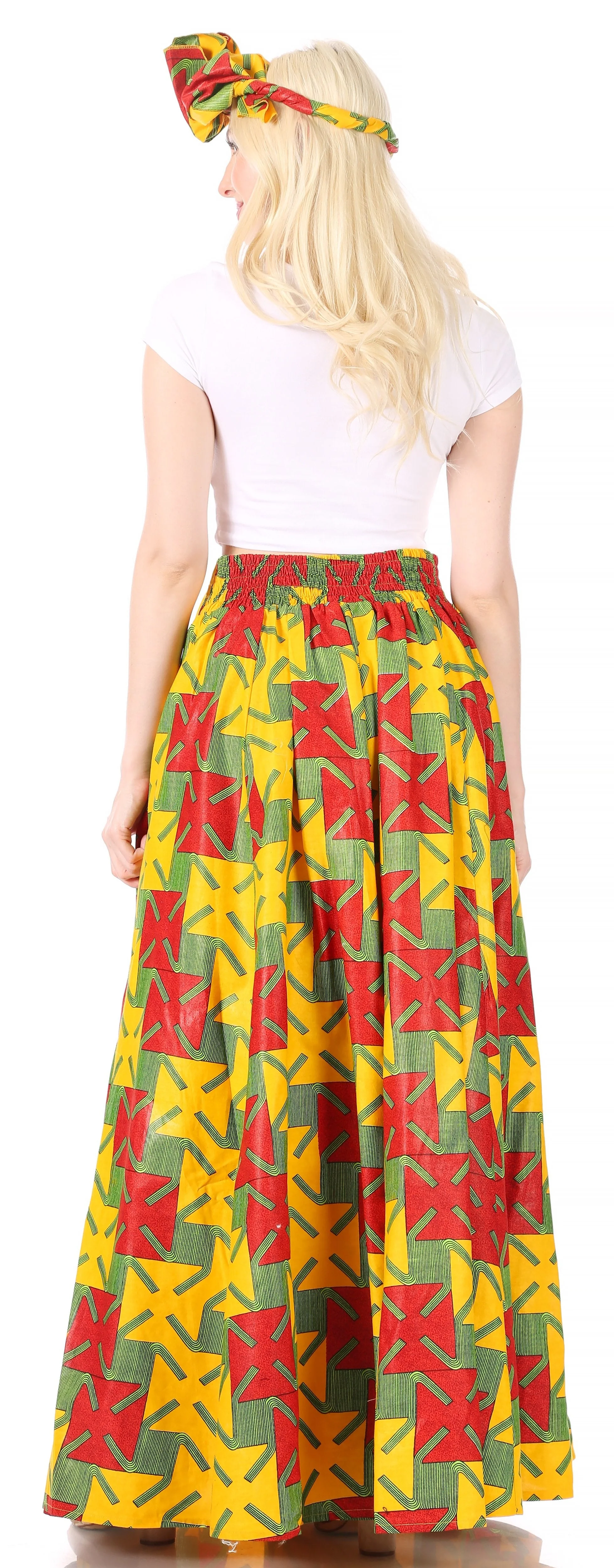 Sakkas Asma Convertible Traditional Wax Print Adjustable Strap Maxi Skirt | Dress - Image 180