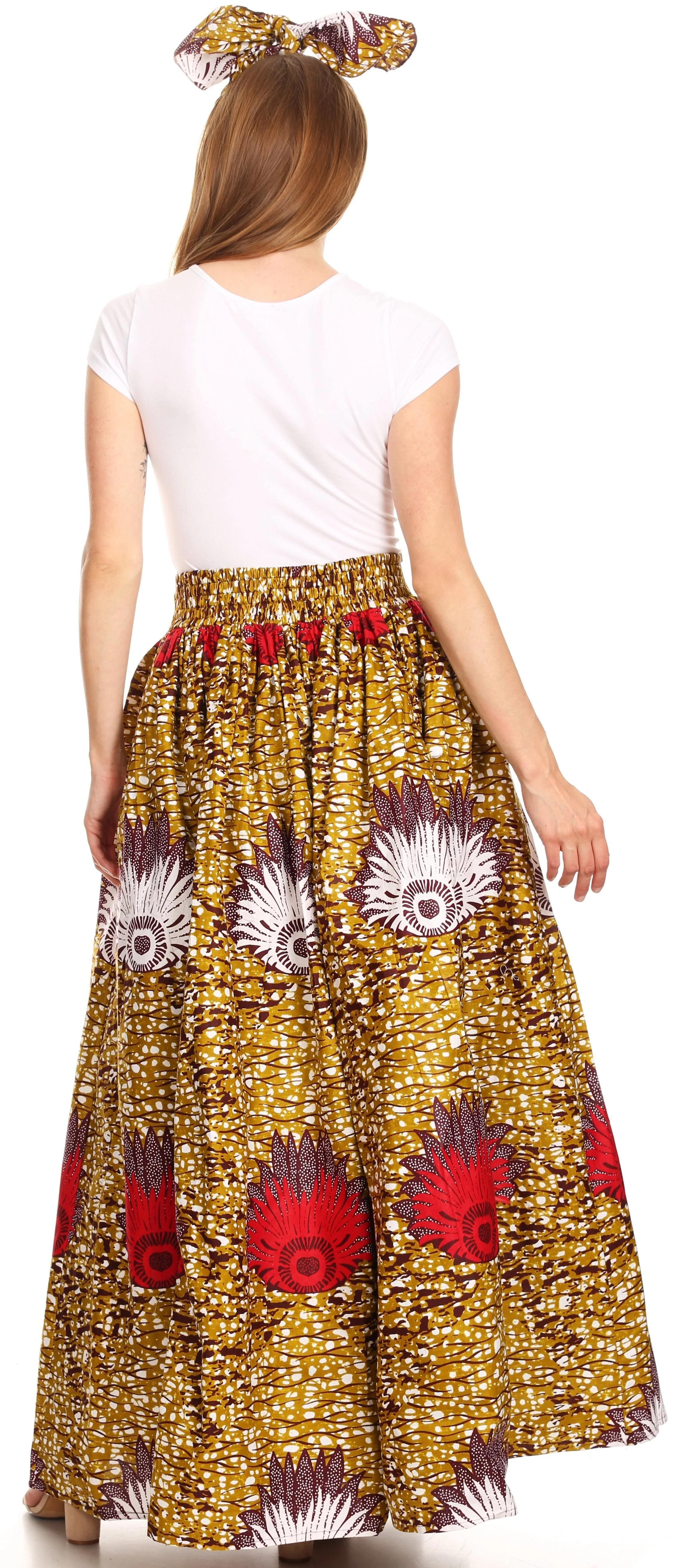 Sakkas Asma Convertible Traditional Wax Print Adjustable Strap Maxi Skirt | Dress - Image 54