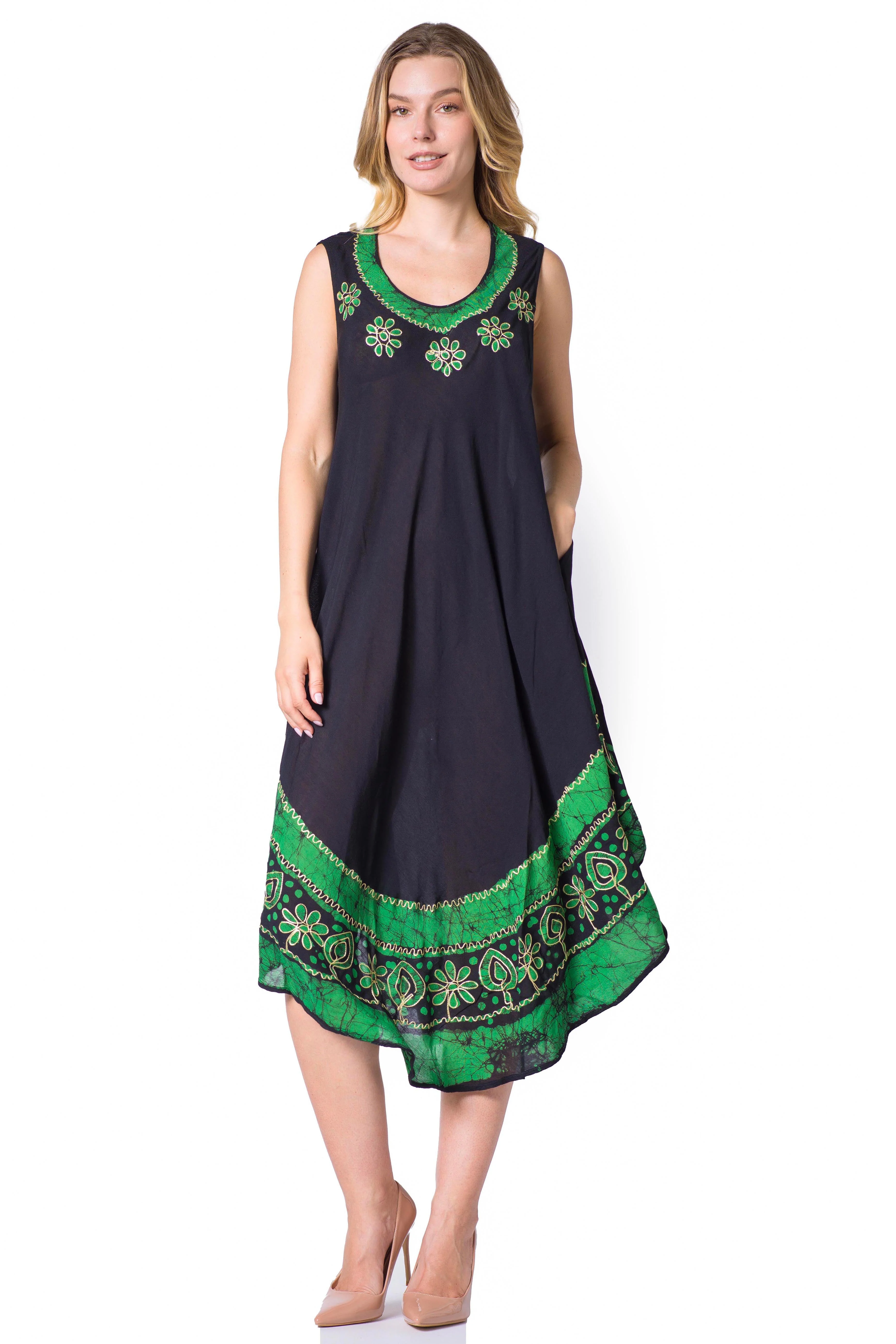 Sakkas Batik Flower Caftan Tank Dress / Cover Up - Image 10