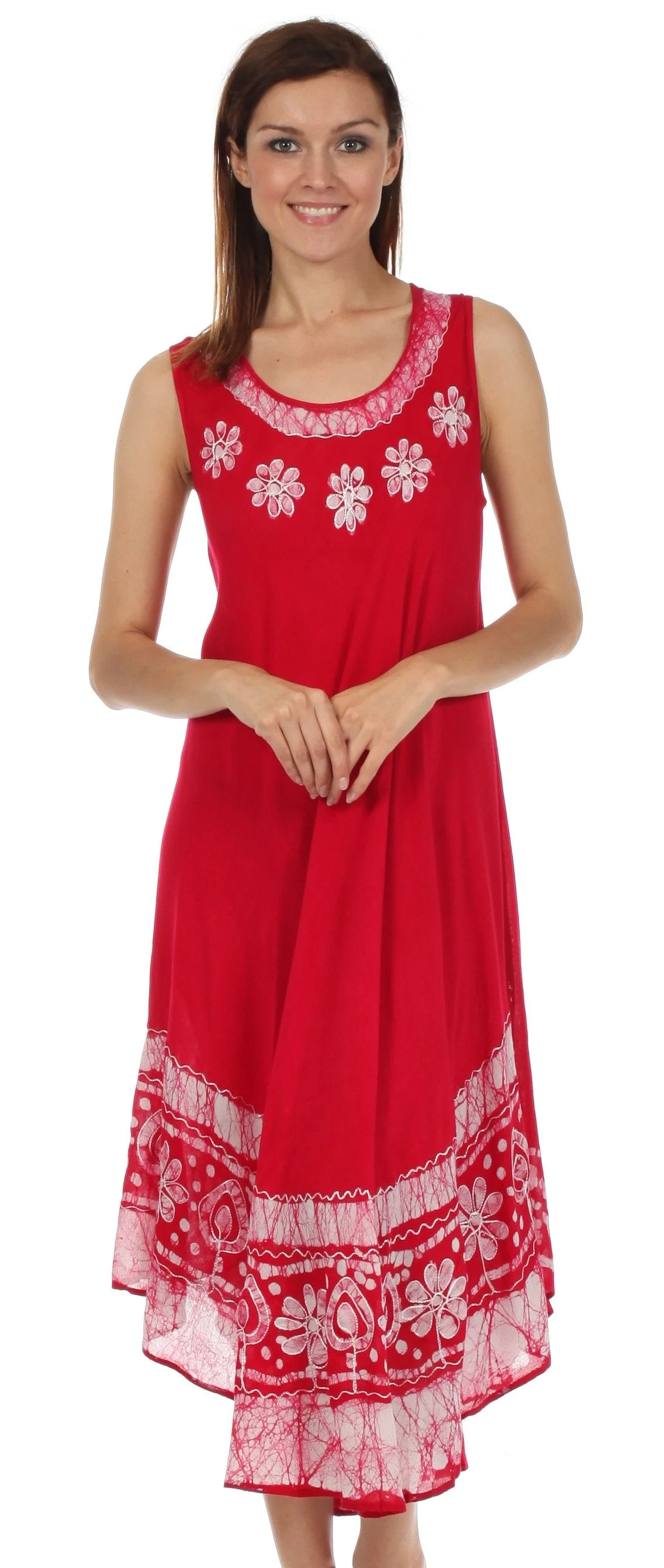 Sakkas Batik Flower Caftan Tank Dress / Cover Up - Image 103