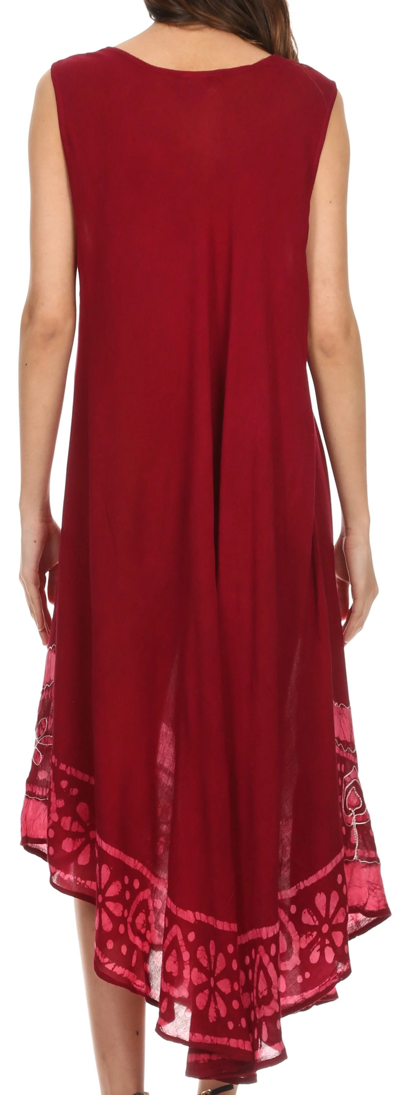 Sakkas Batik Flower Caftan Tank Dress / Cover Up - Image 116