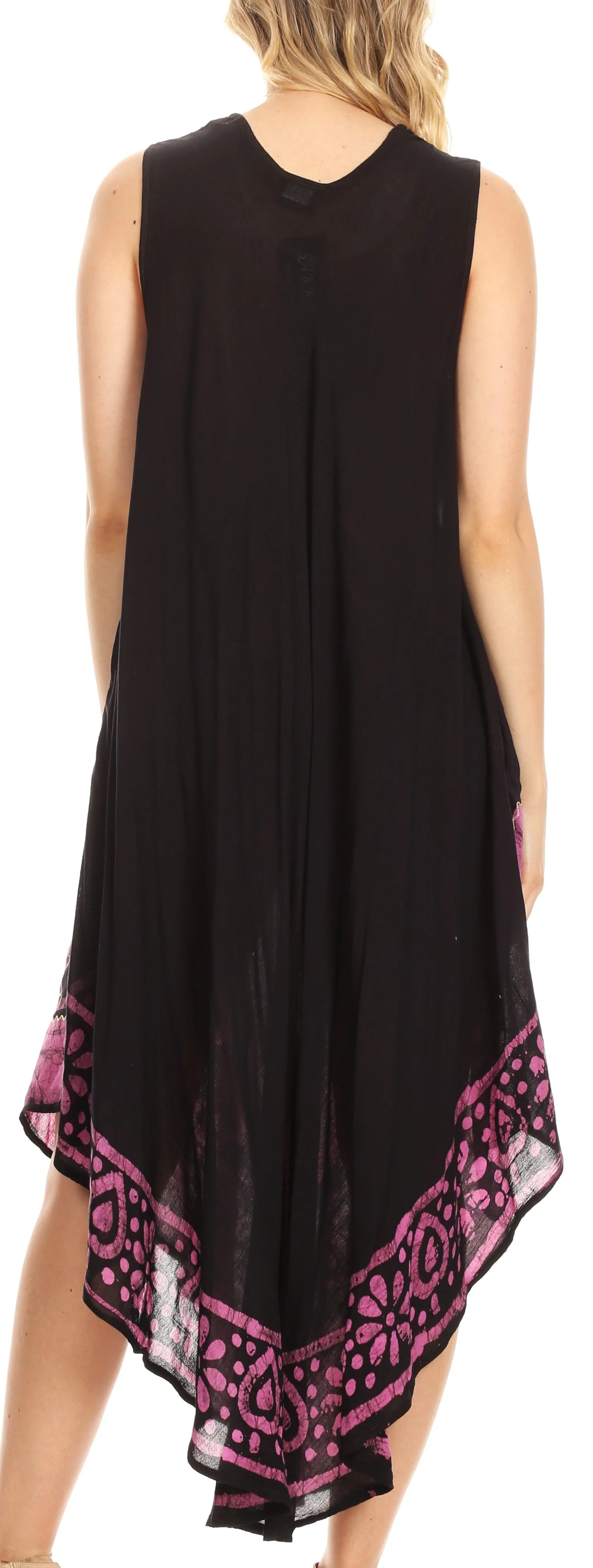 Sakkas Batik Flower Caftan Tank Dress / Cover Up - Image 12