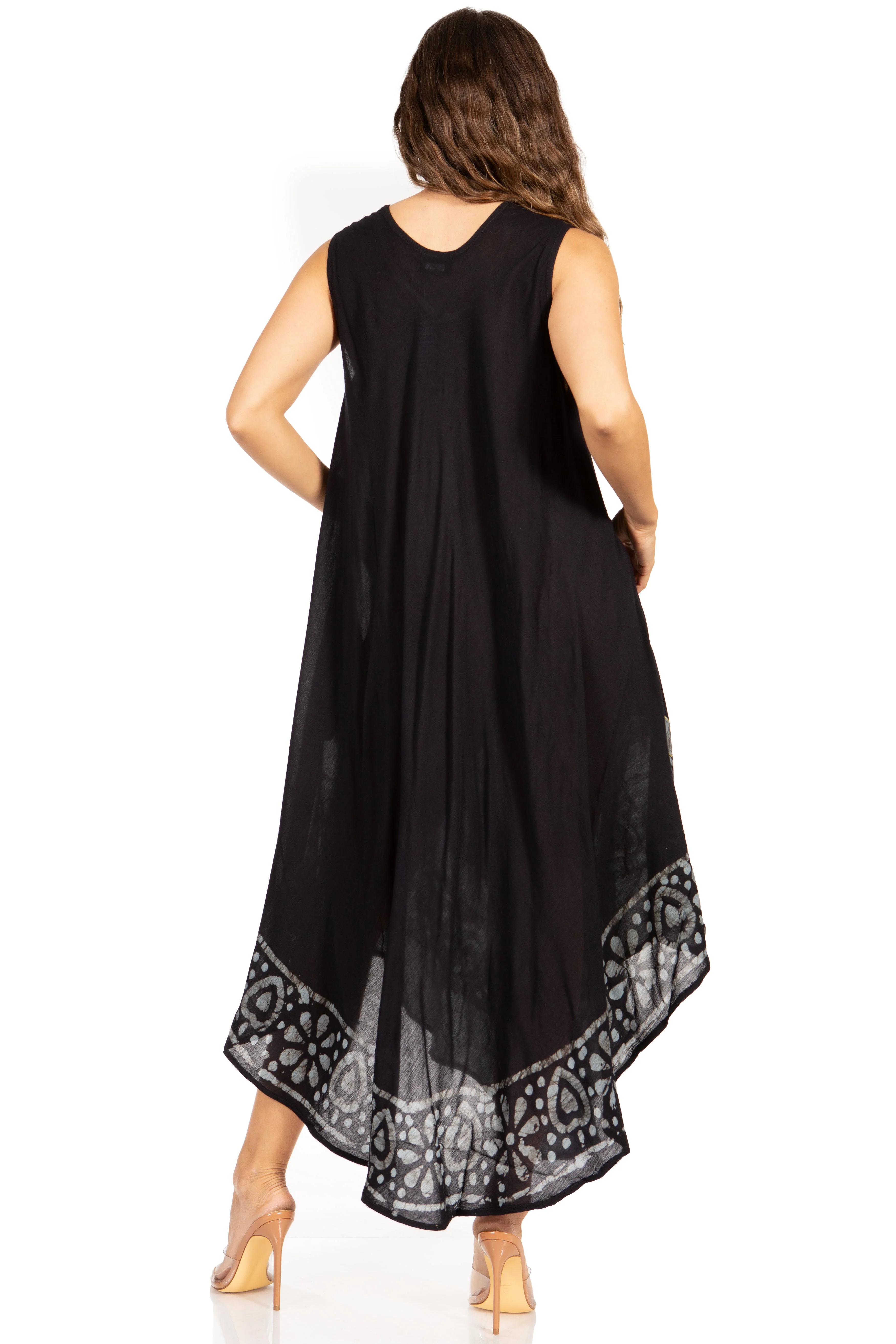 Sakkas Batik Flower Caftan Tank Dress / Cover Up - Image 126