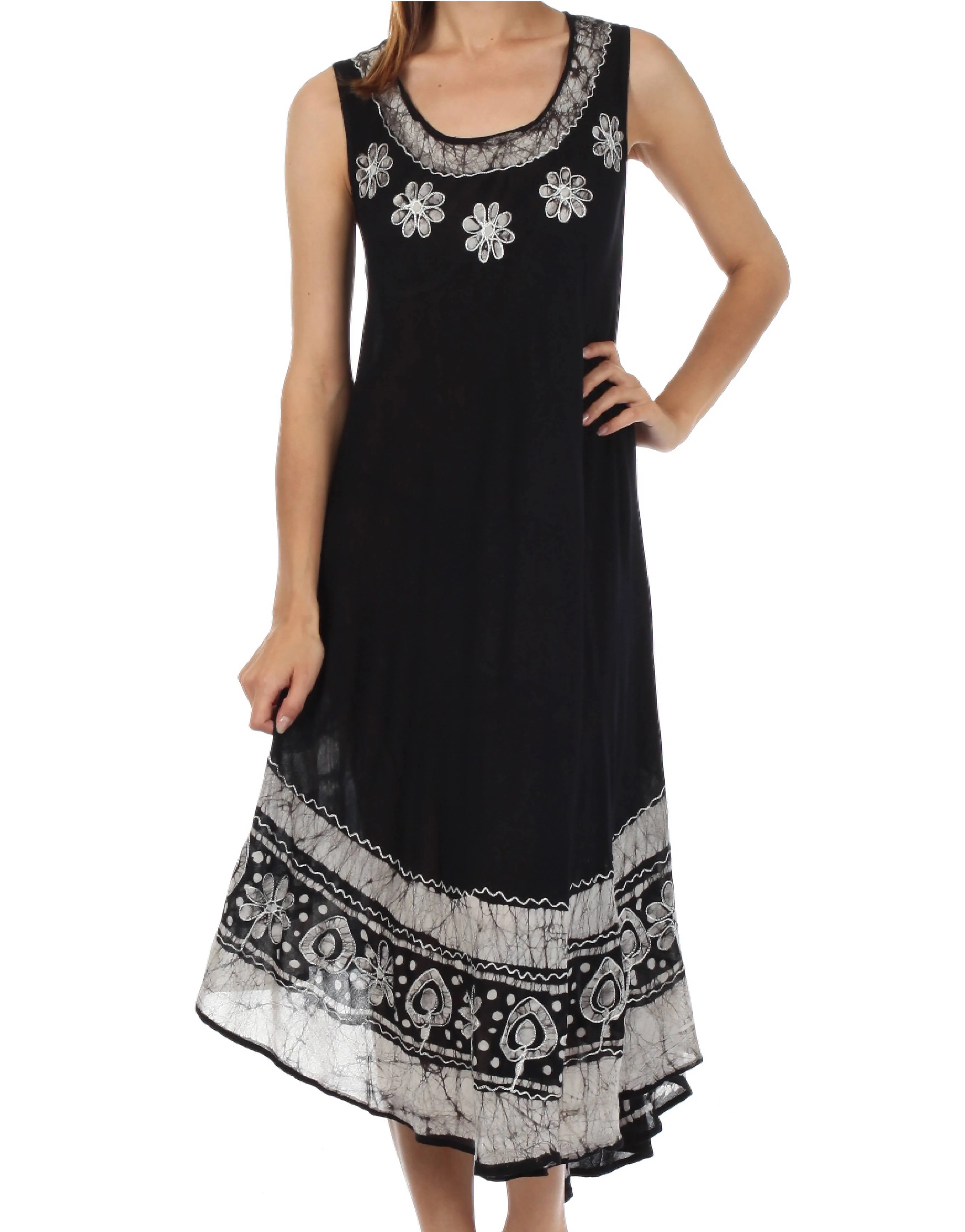 Sakkas Batik Flower Caftan Tank Dress / Cover Up - Image 26