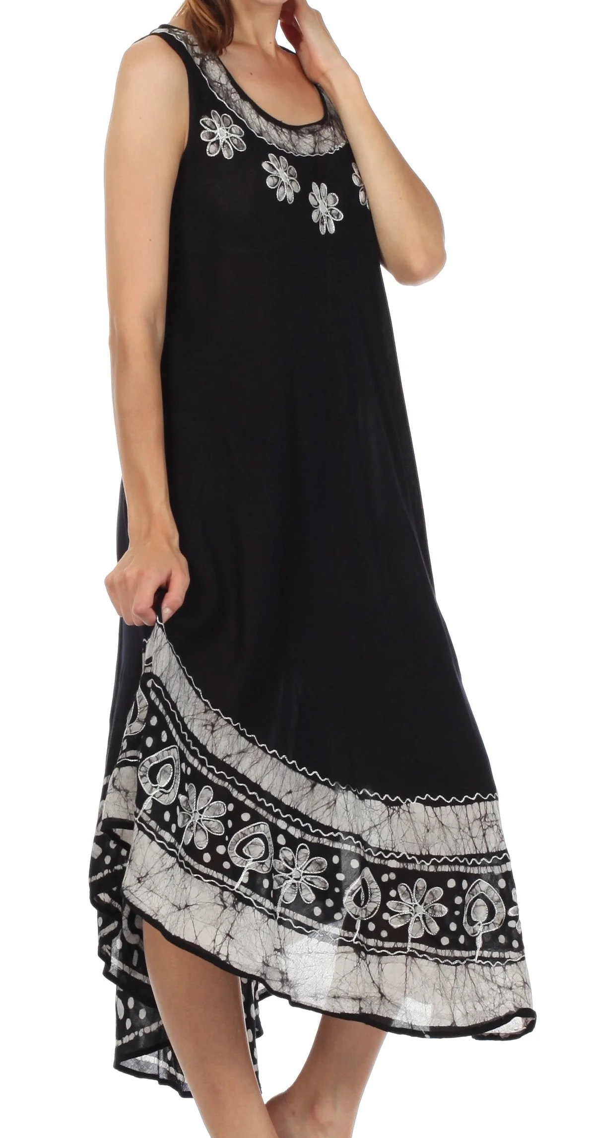 Sakkas Batik Flower Caftan Tank Dress / Cover Up - Image 28