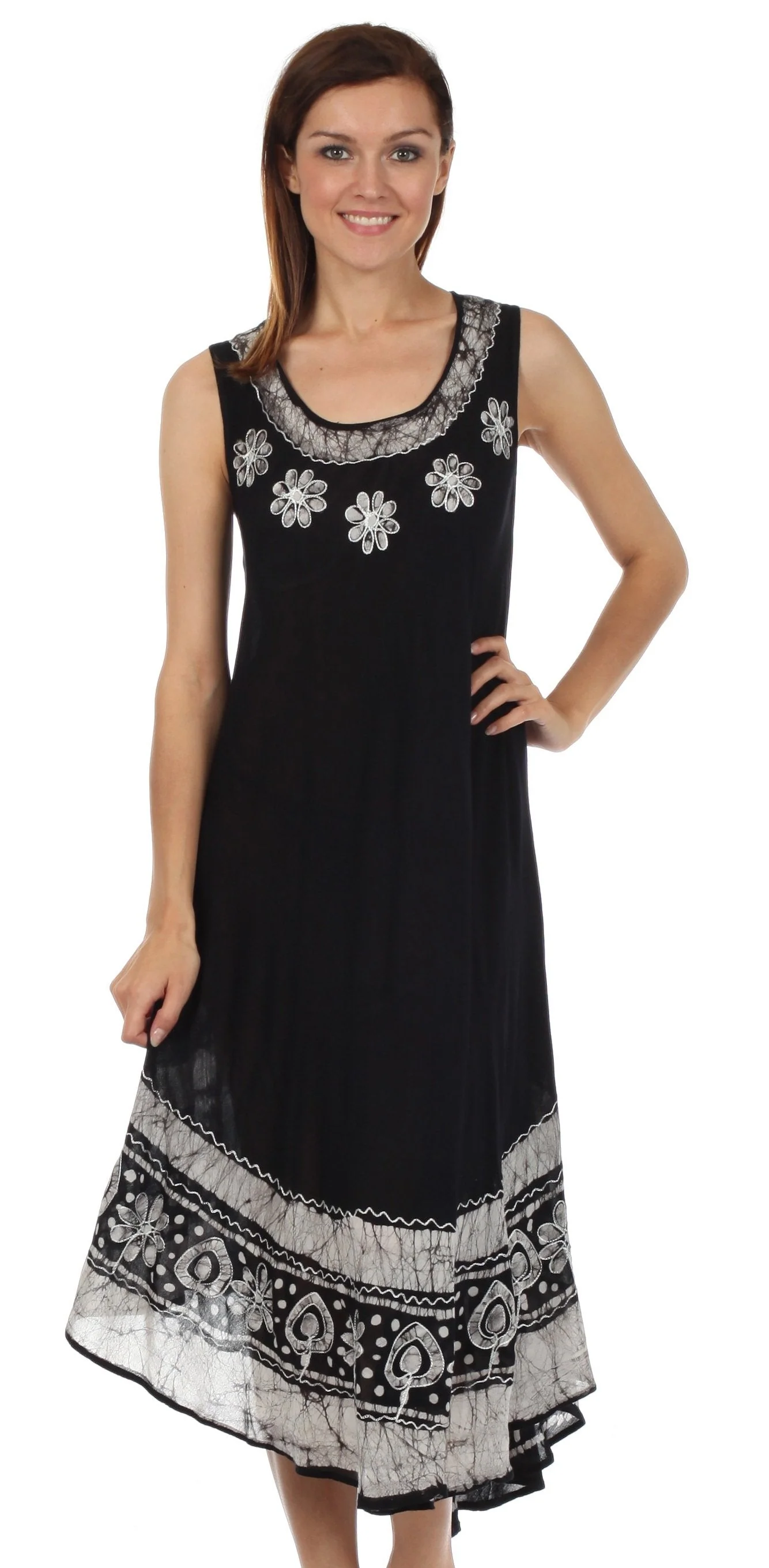 Sakkas Batik Flower Caftan Tank Dress / Cover Up - Image 30