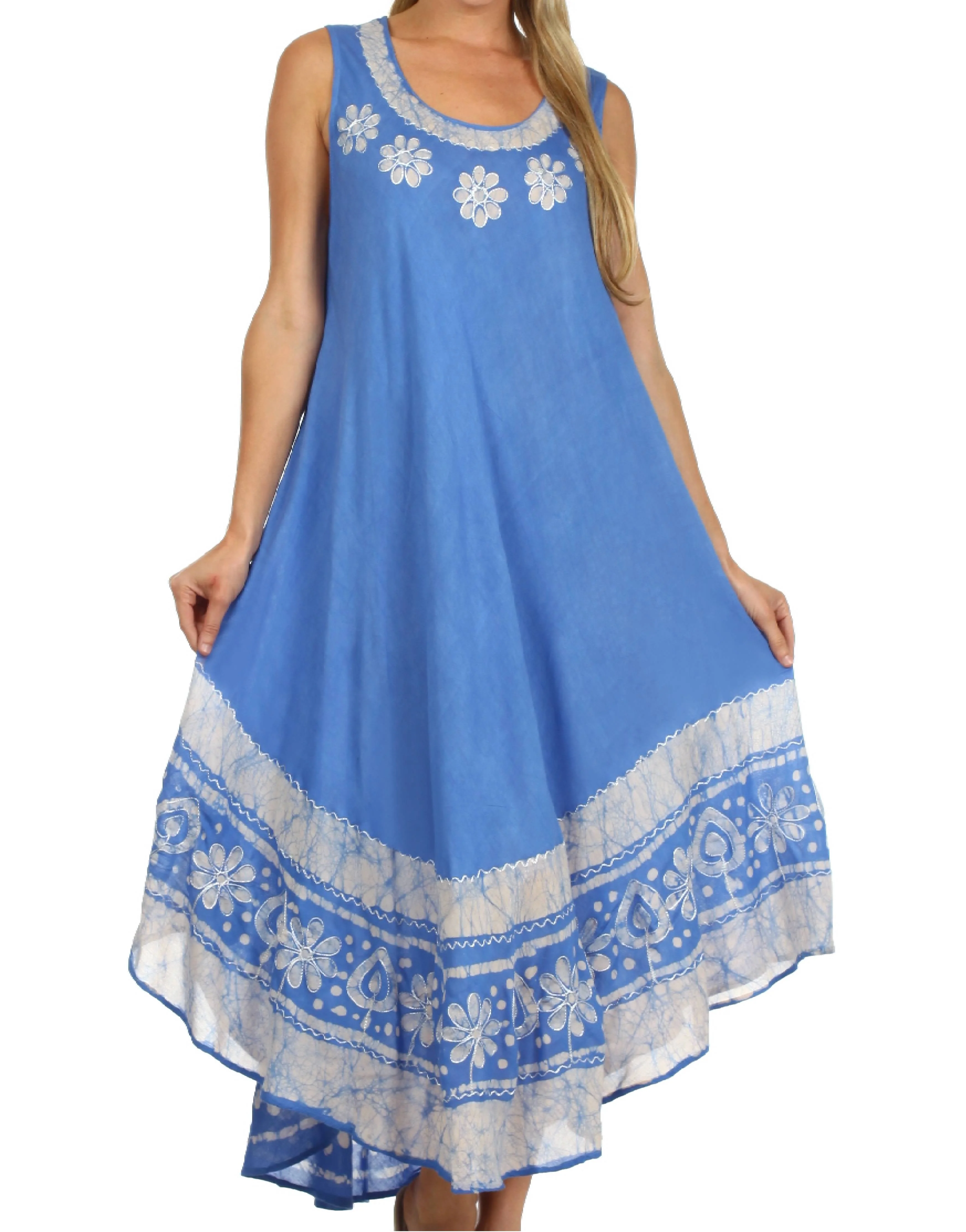 Sakkas Batik Flower Caftan Tank Dress / Cover Up - Image 37