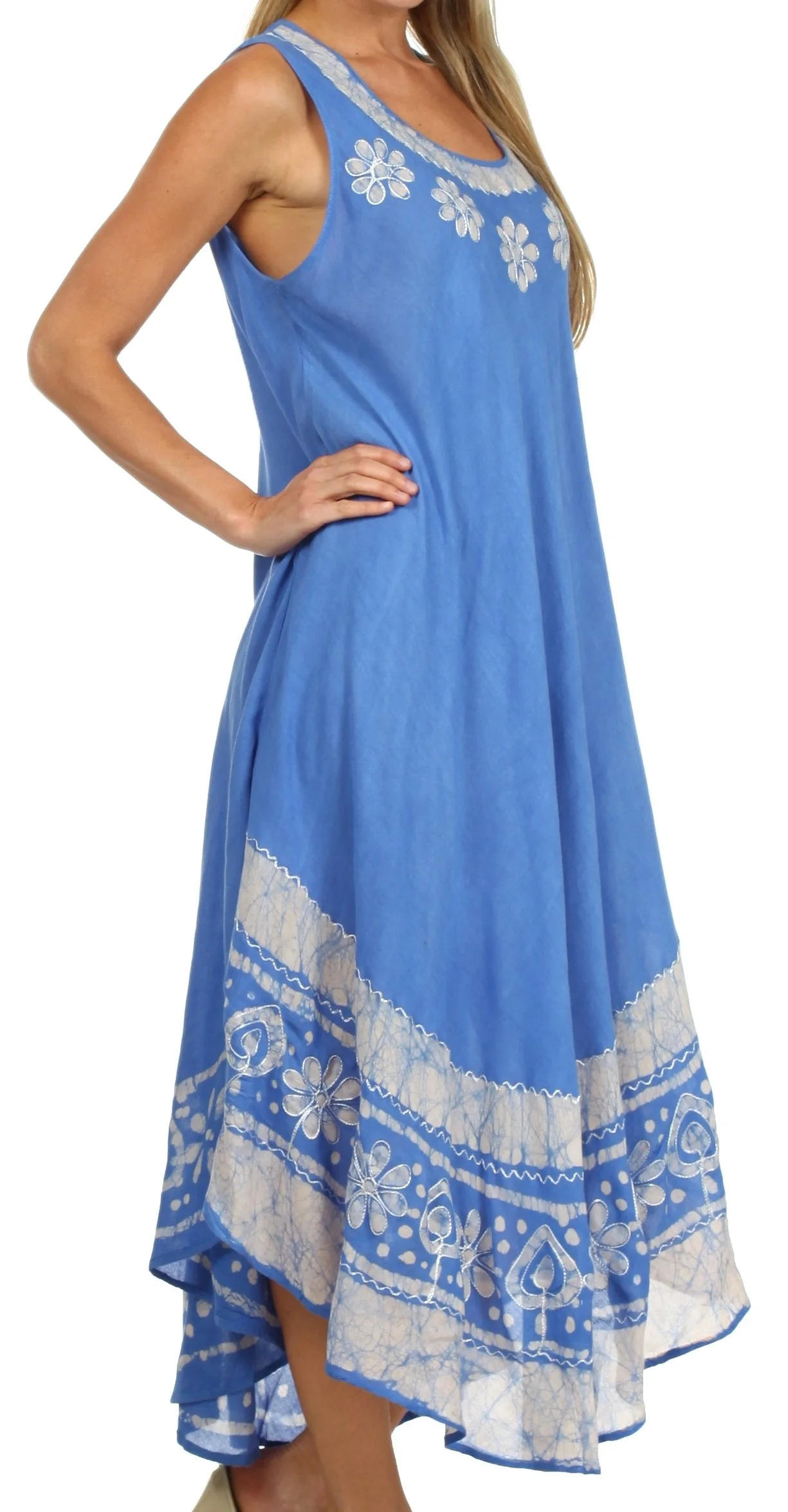 Sakkas Batik Flower Caftan Tank Dress / Cover Up - Image 40