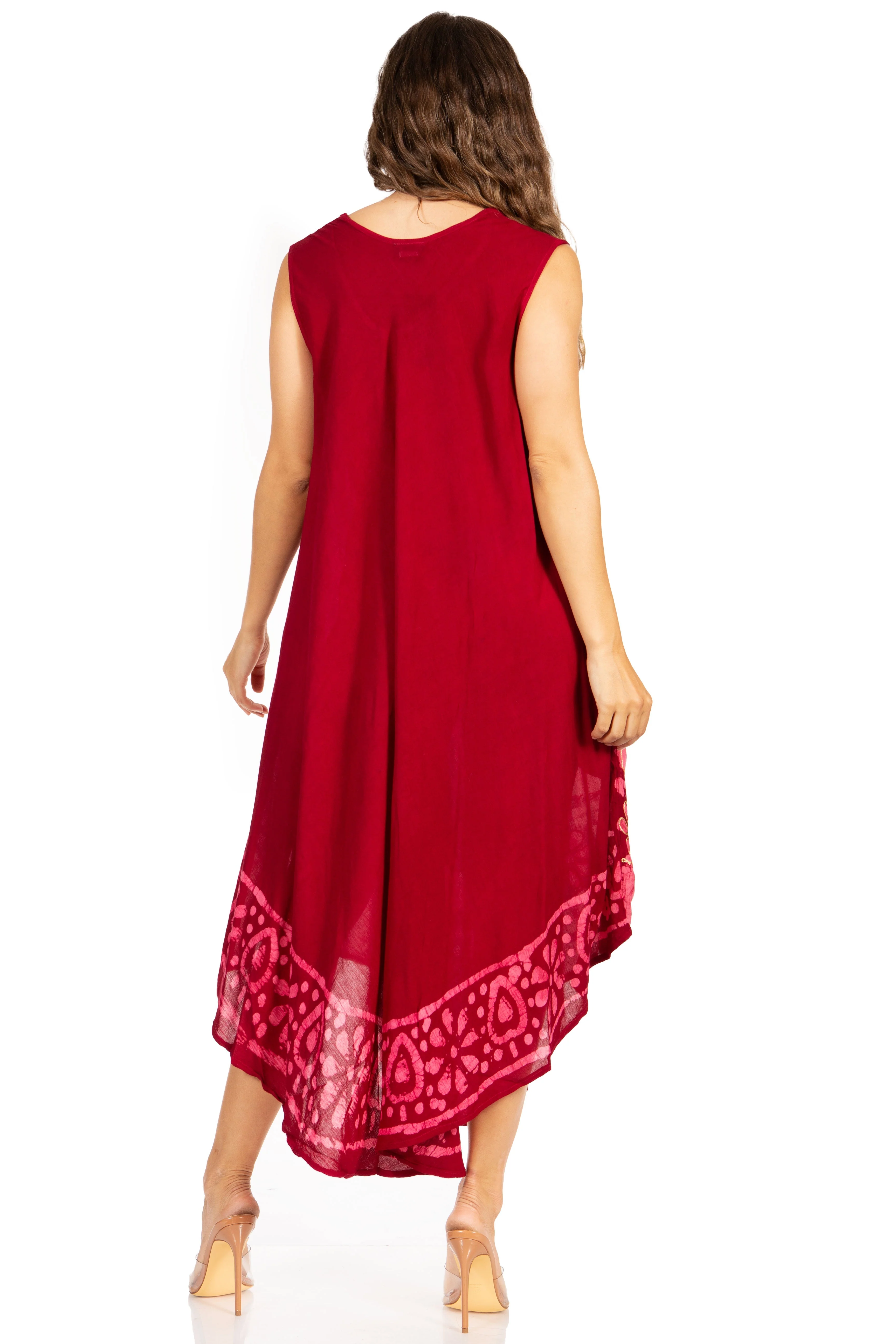 Sakkas Batik Flower Caftan Tank Dress / Cover Up - Image 44