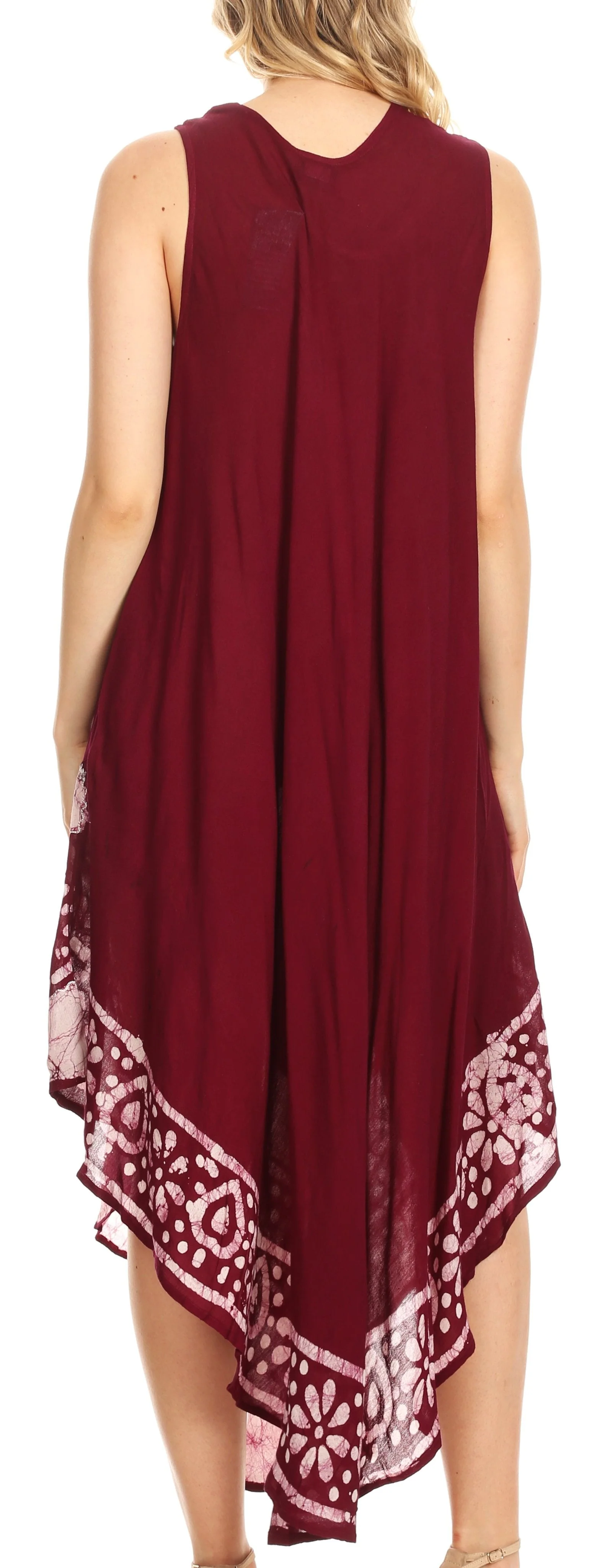 Sakkas Batik Flower Caftan Tank Dress / Cover Up - Image 59