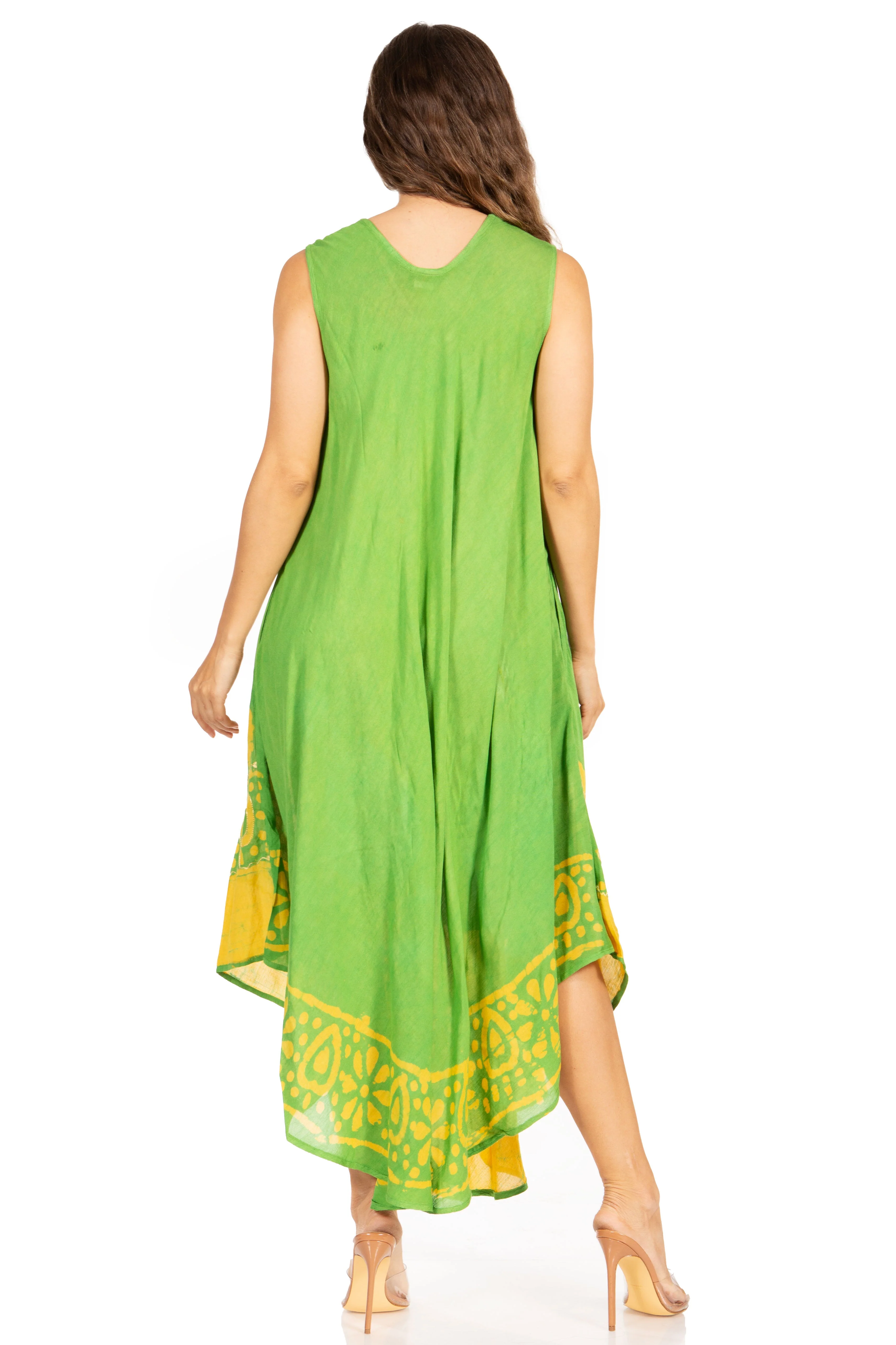 Sakkas Batik Flower Caftan Tank Dress / Cover Up - Image 64