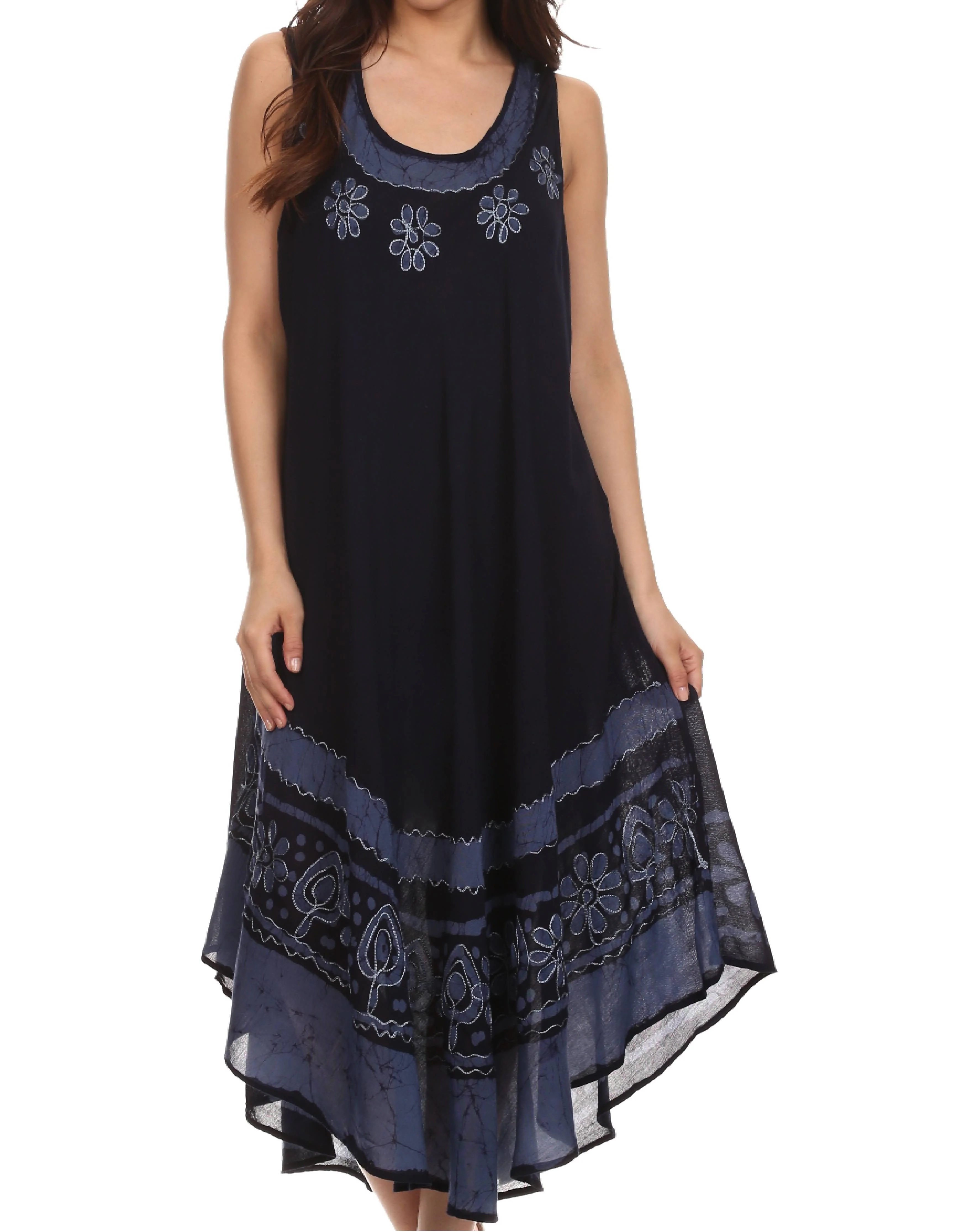 Sakkas Batik Flower Caftan Tank Dress / Cover Up - Image 73
