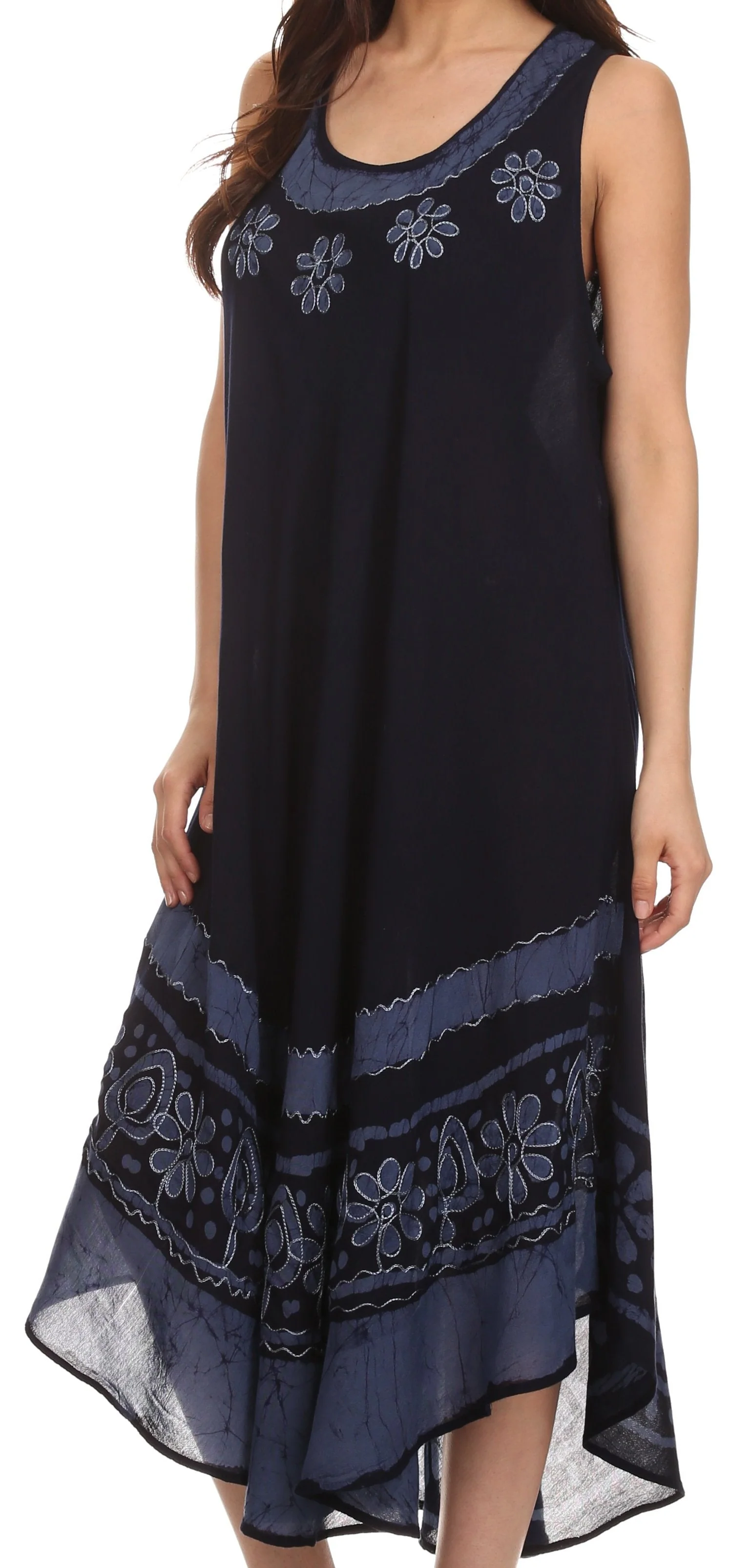 Sakkas Batik Flower Caftan Tank Dress / Cover Up - Image 76