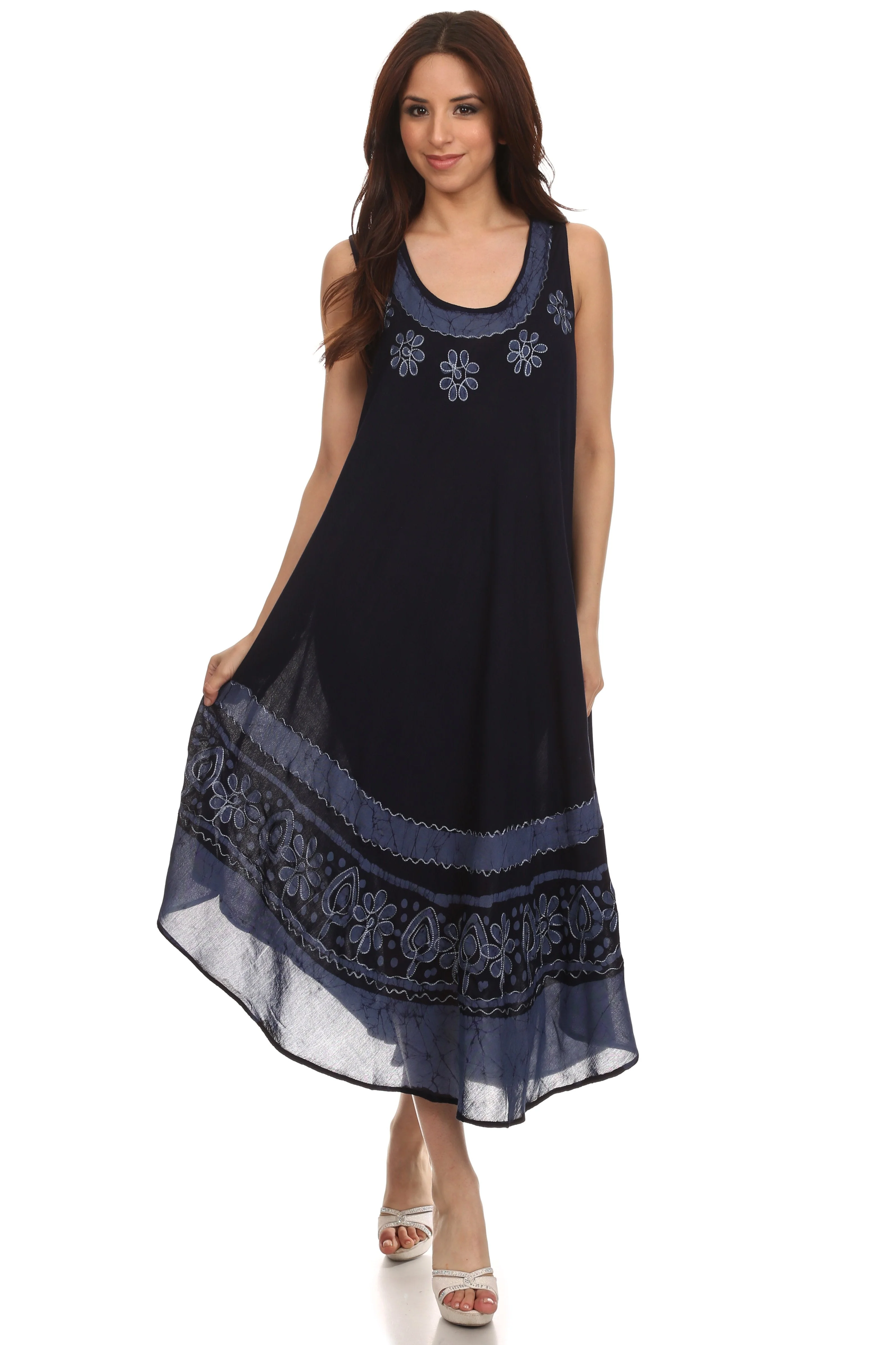 Sakkas Batik Flower Caftan Tank Dress / Cover Up - Image 77