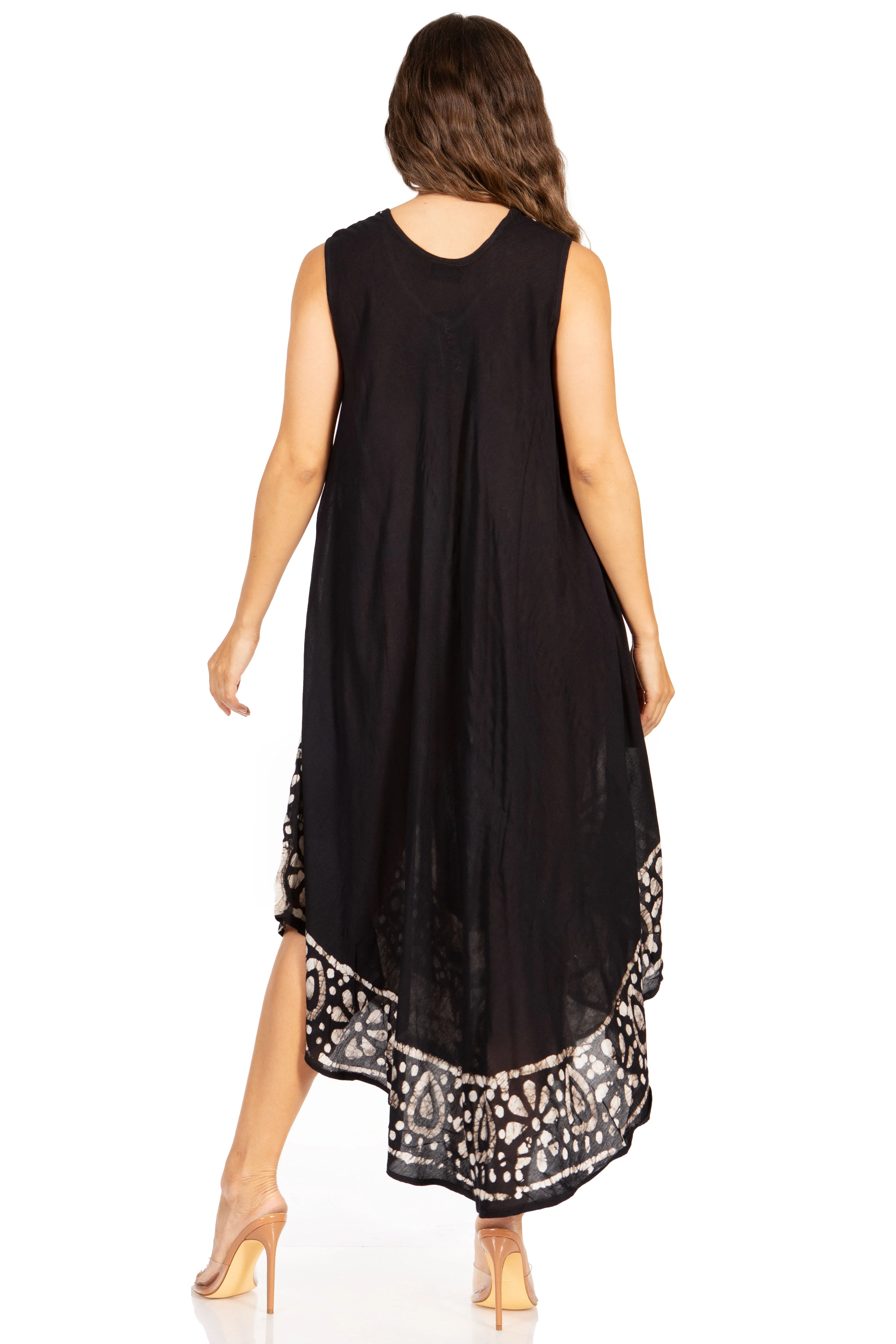Sakkas Batik Flower Caftan Tank Dress / Cover Up - Image 79
