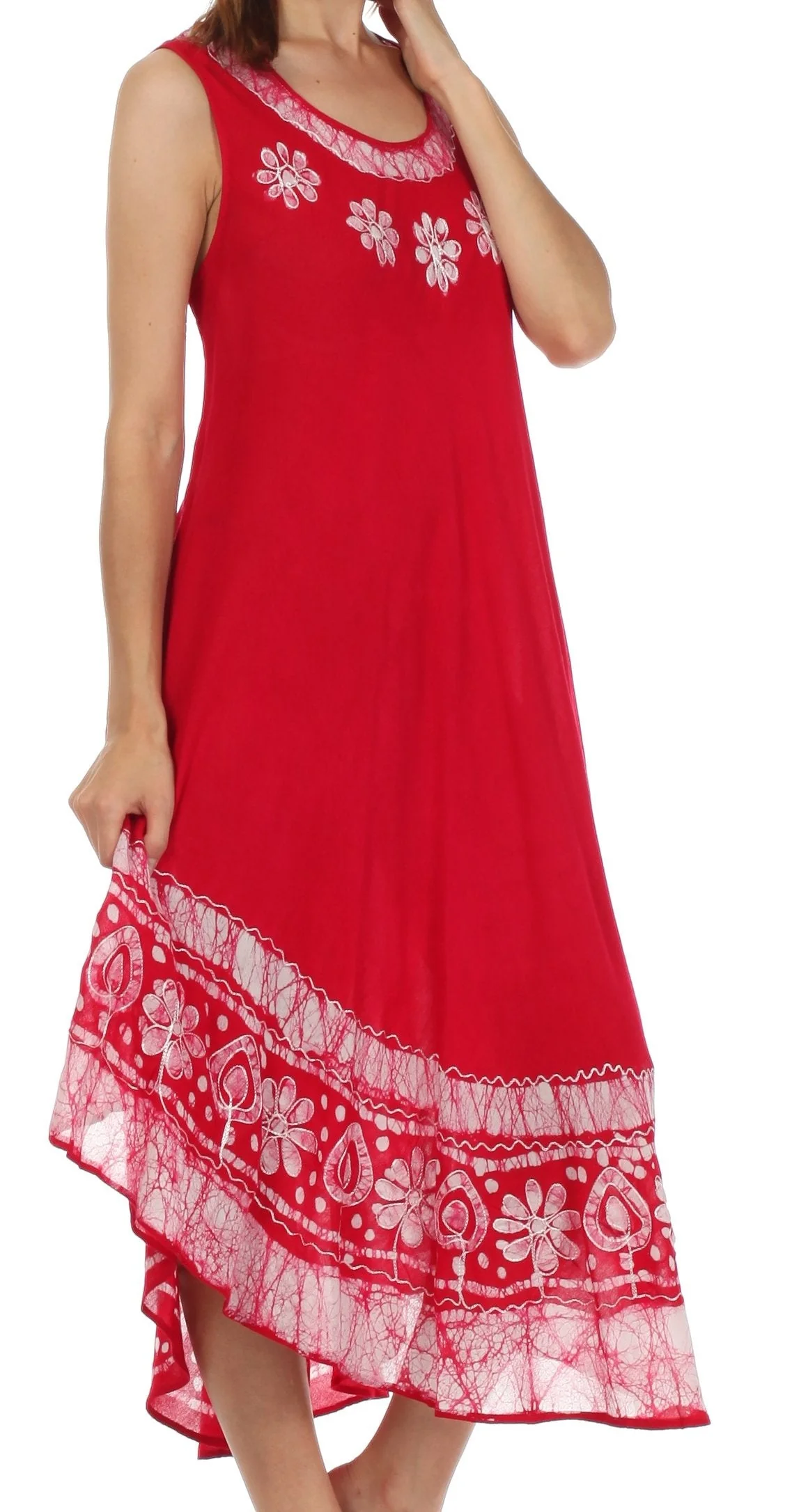 Sakkas Batik Flower Caftan Tank Dress / Cover Up - Image 95