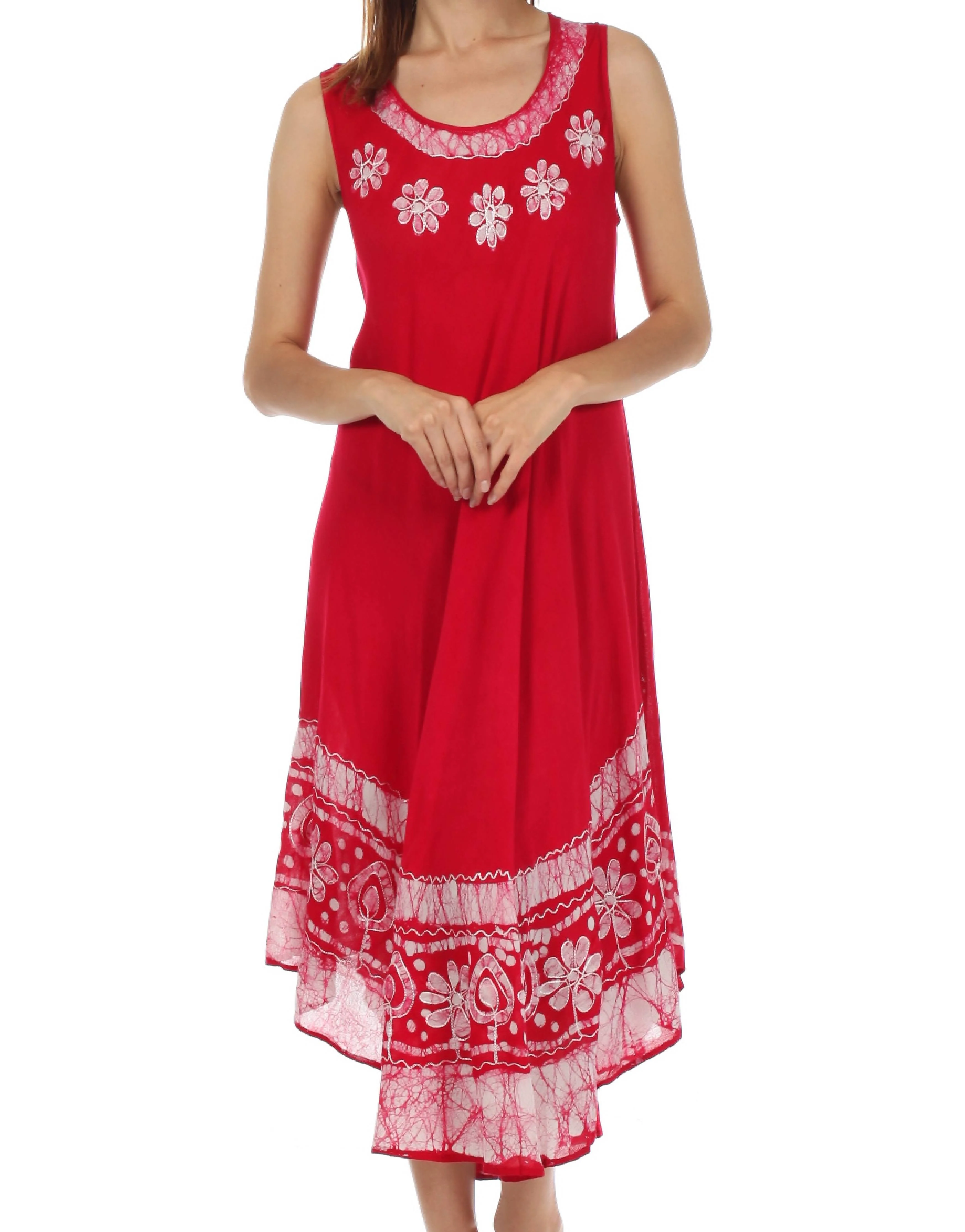 Sakkas Batik Flower Caftan Tank Dress / Cover Up - Image 99
