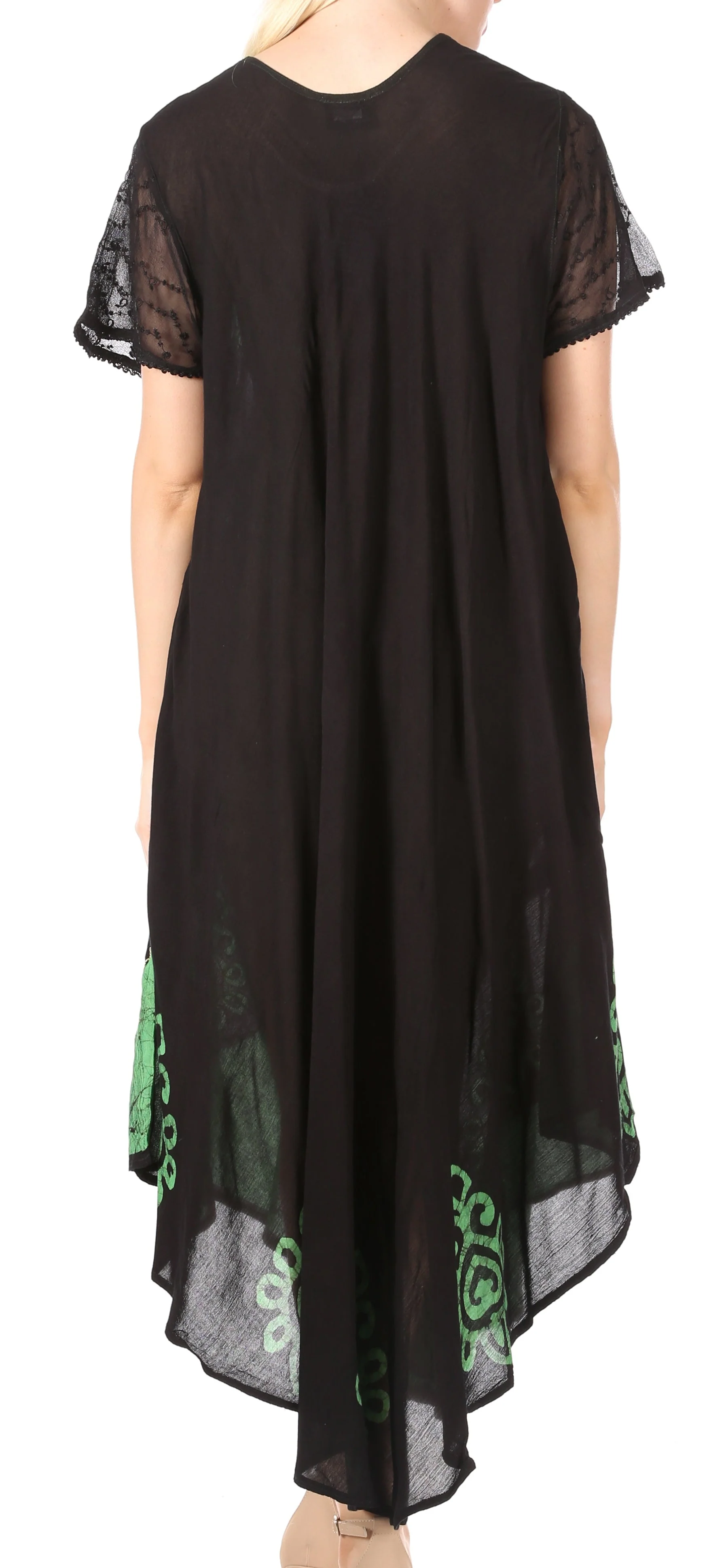 Sakkas Batik Hindi Cap Sleeve Caftan Dress / Cover Up - Image 32