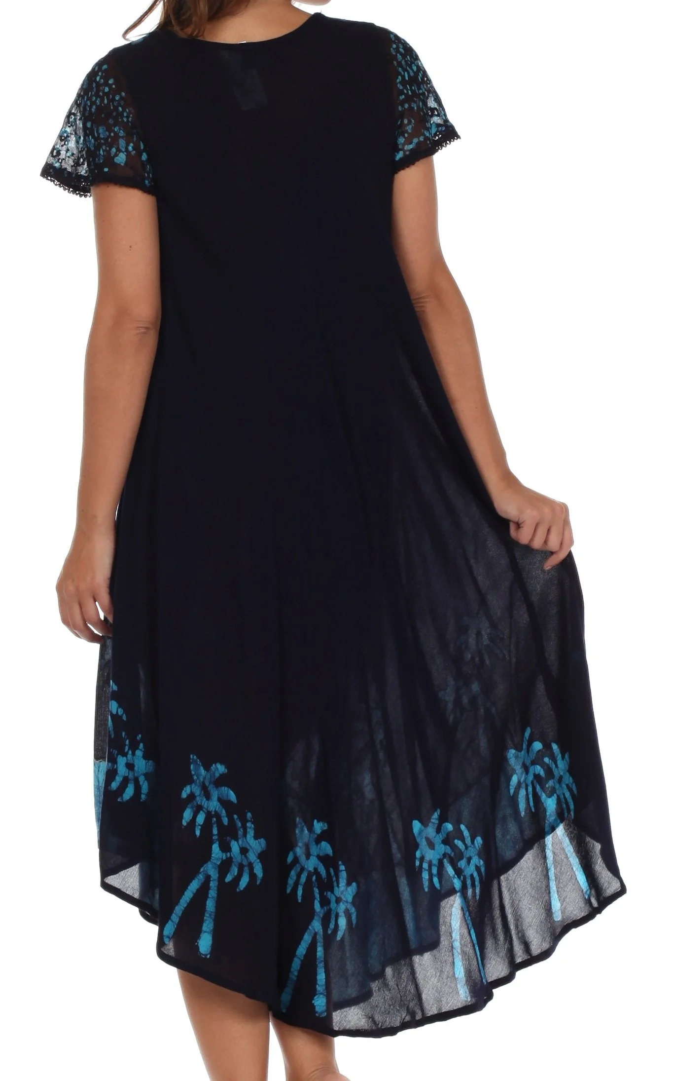 Sakkas Batik Palm Tree Cap Sleeve Caftan Dress / Cover Up - Image 42