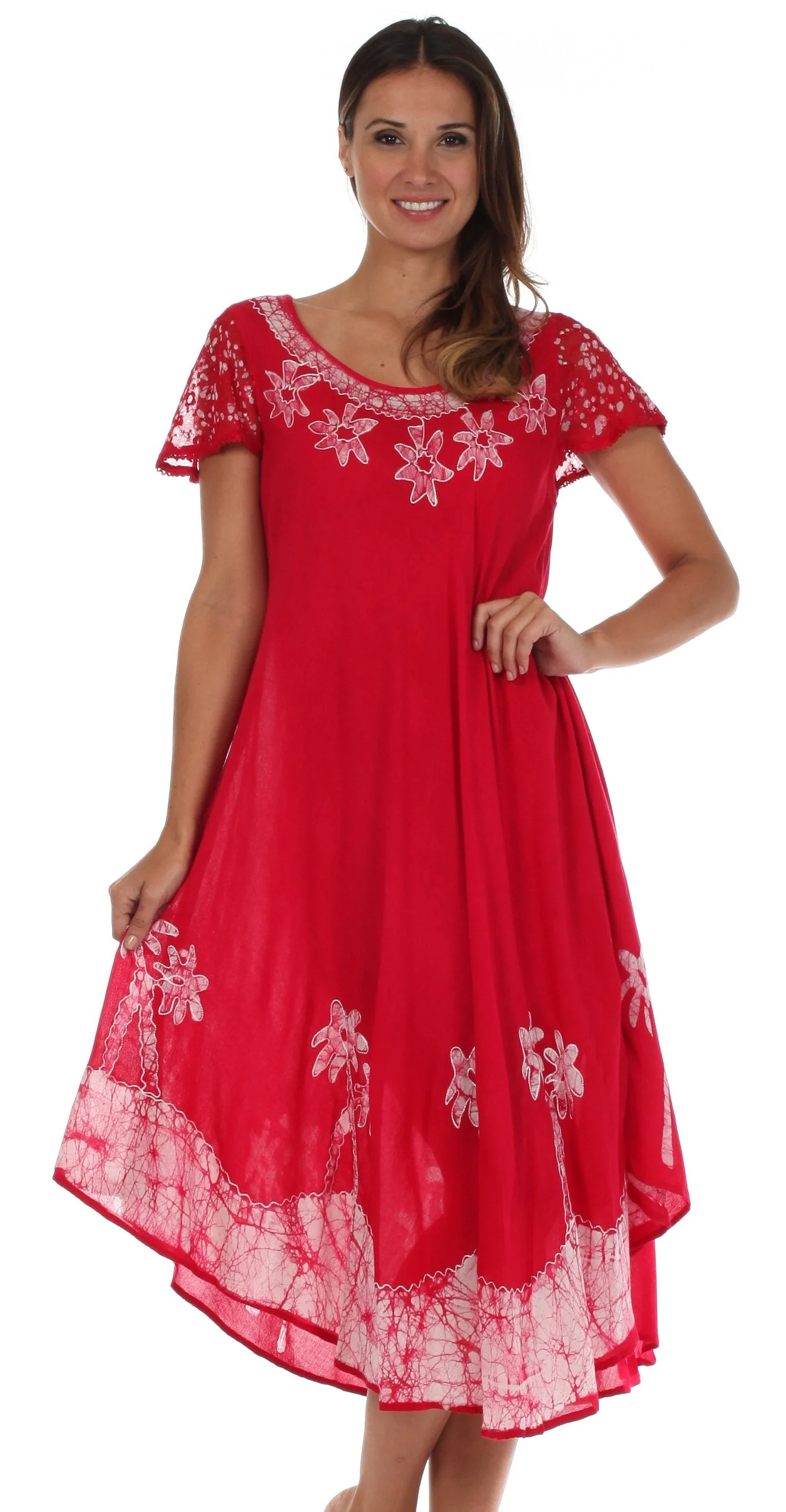 Sakkas Batik Palm Tree Cap Sleeve Caftan Dress / Cover Up - Image 62
