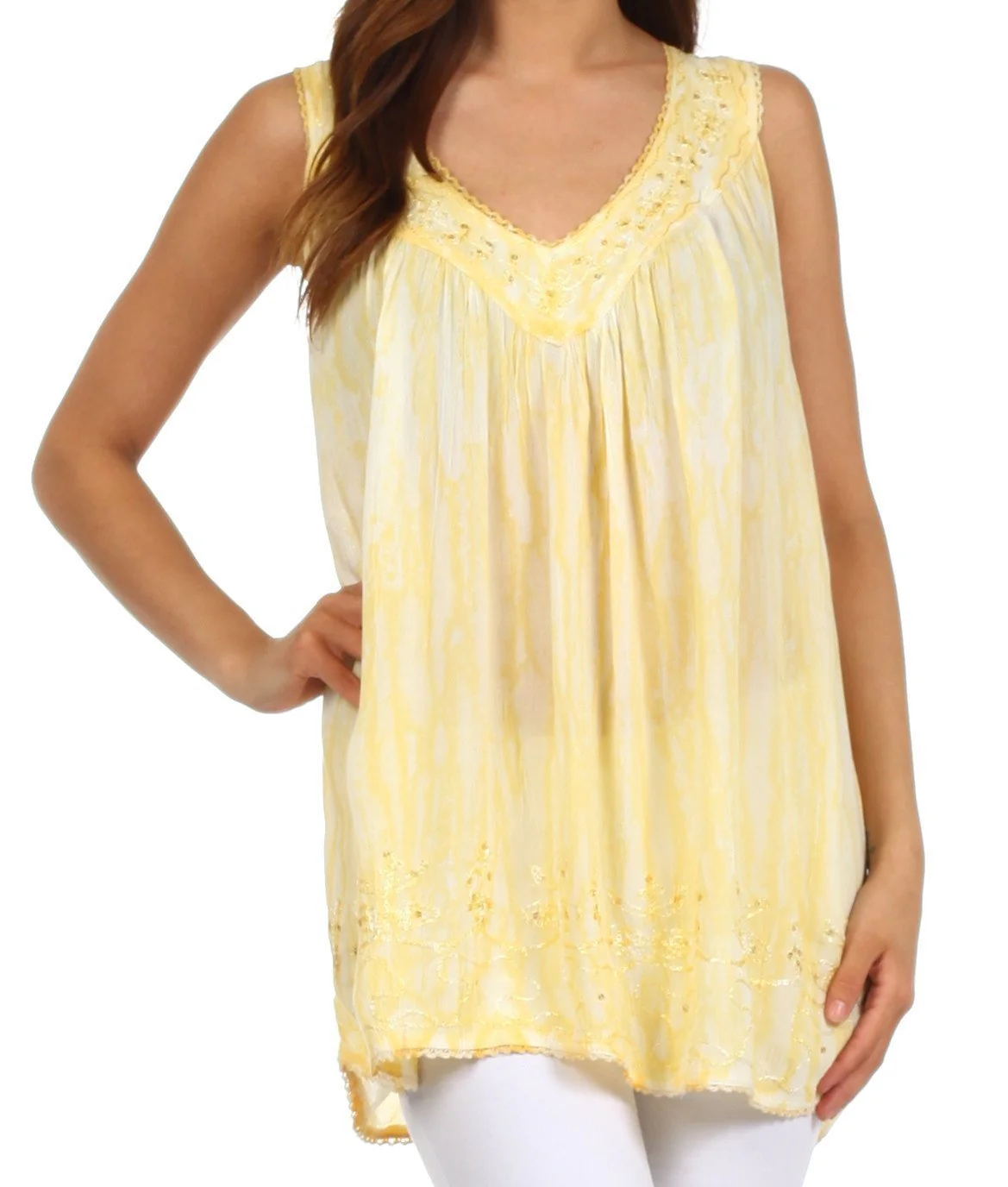 Sakkas Boho Love Sleeveless Blouse - Image 11
