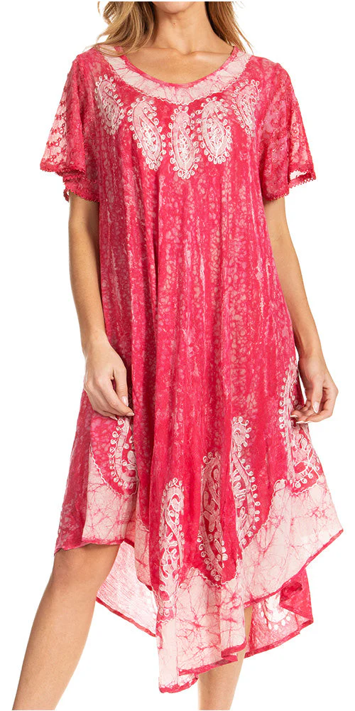 Sakkas  Bree Long Embroidered Cap Sleeve Marbled Dress - Image 26