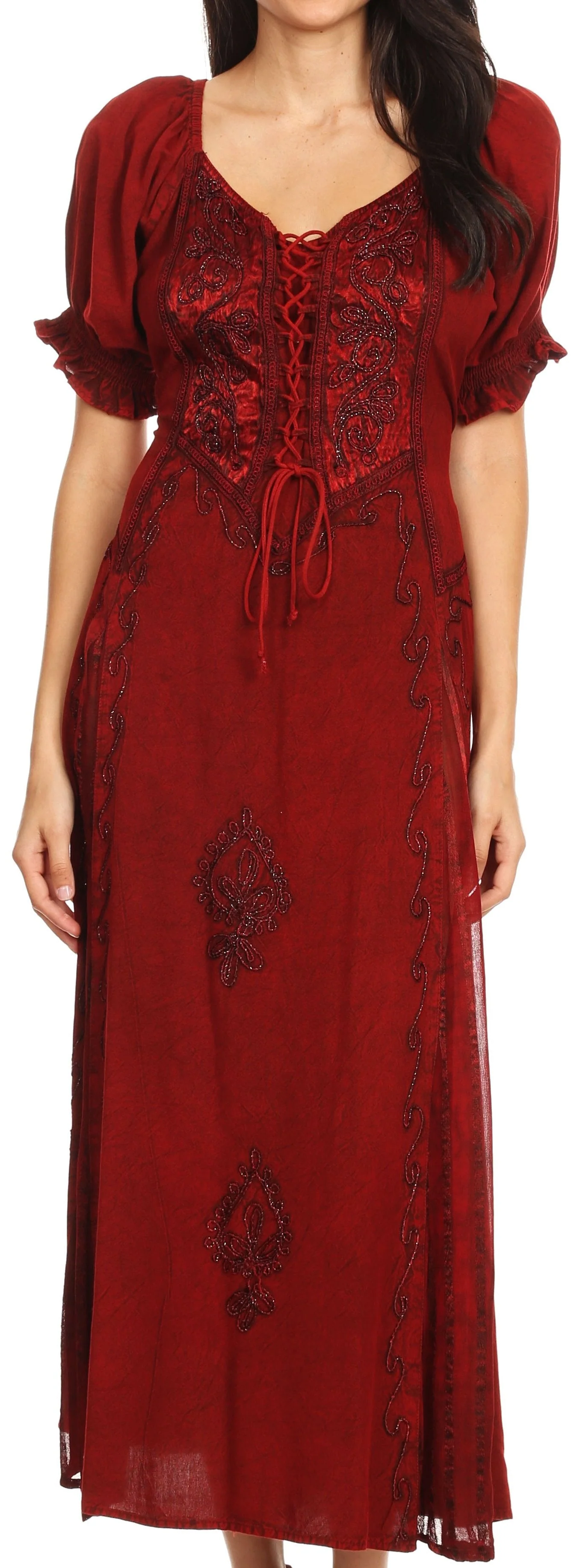 Sakkas Bridget Embroidered Renaissance Dress - Image 6
