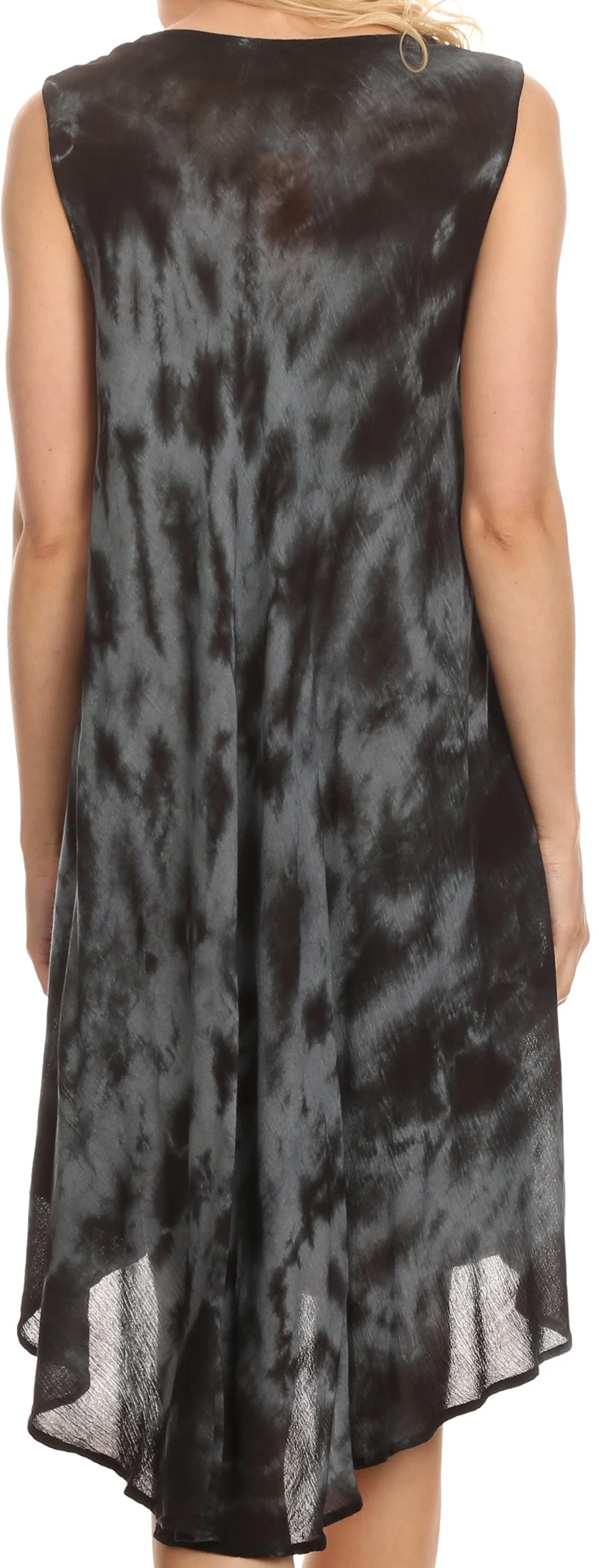 Sakkas Butterfly Tie Dye Tank Sheath Caftan Mid Length Dress - Image 61