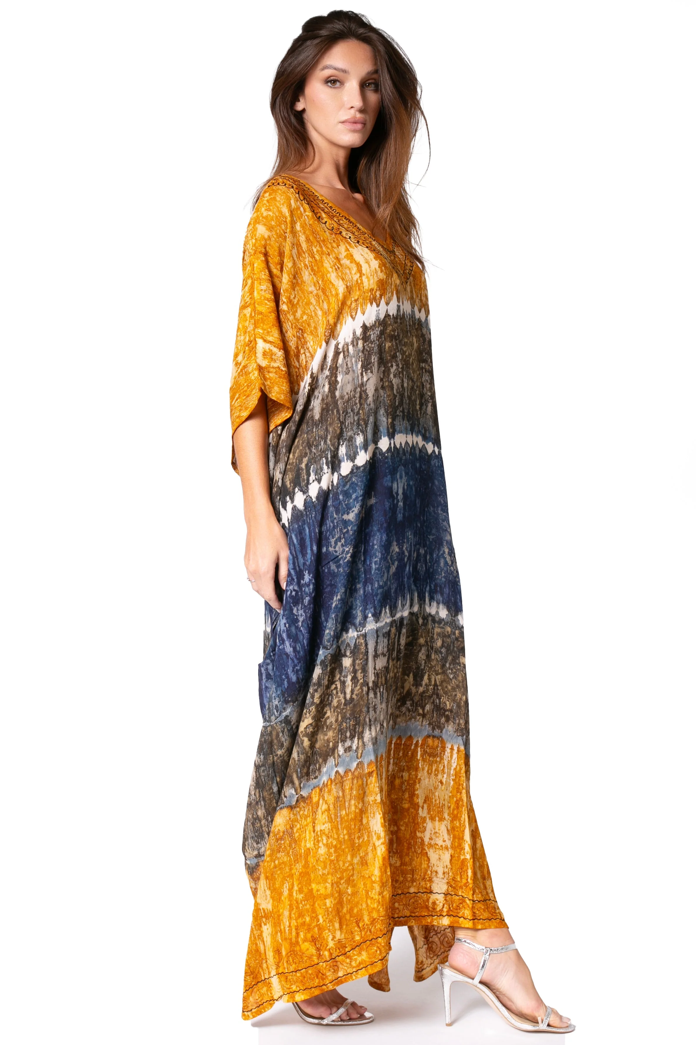 Sakkas Catia Women's Boho-Style Long Maxi Caftan for Lounging and Casual Wear - Image 123