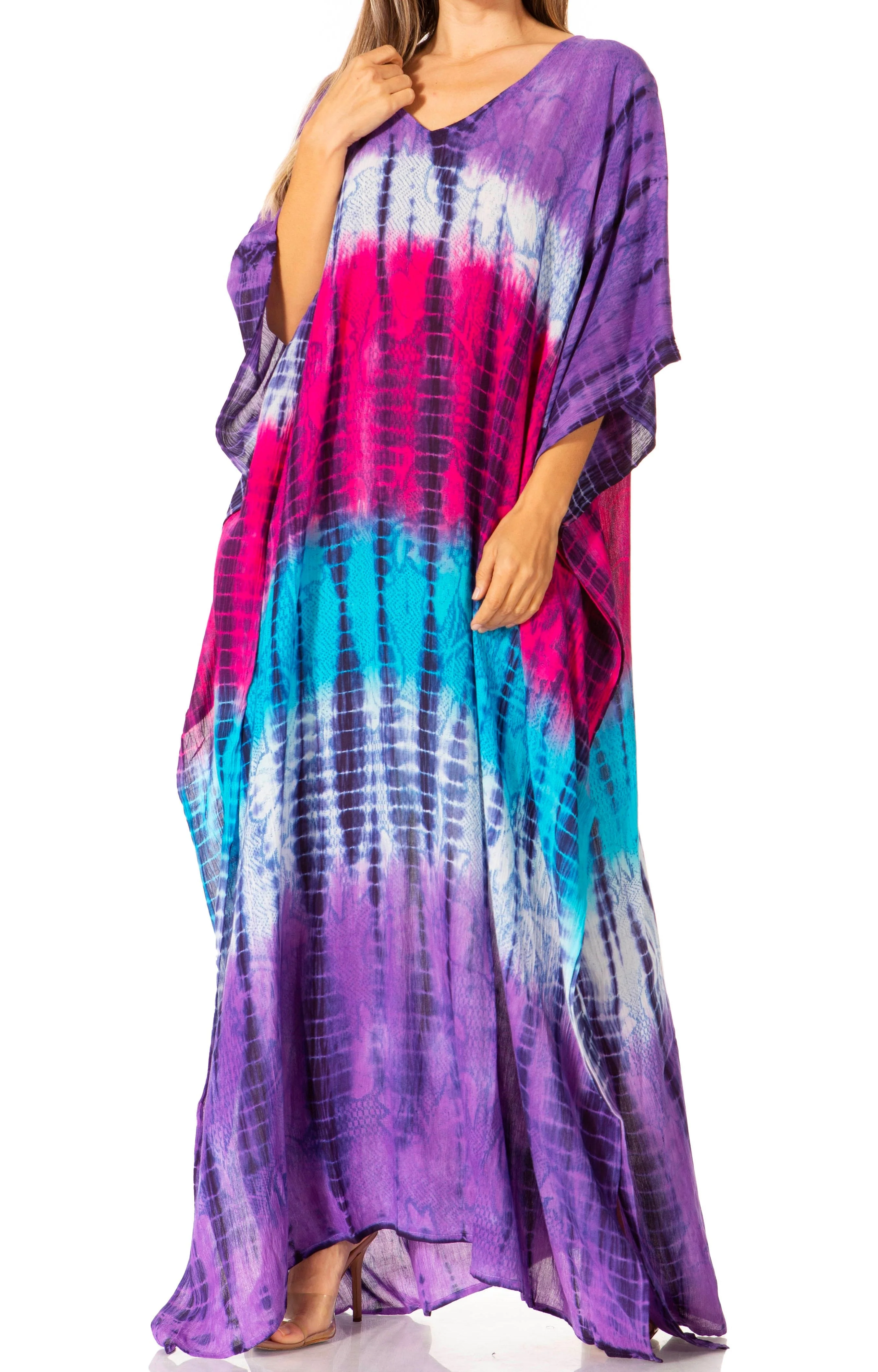 Sakkas Catia Women's Boho-Style Long Maxi Caftan for Lounging and Casual Wear - Image 125