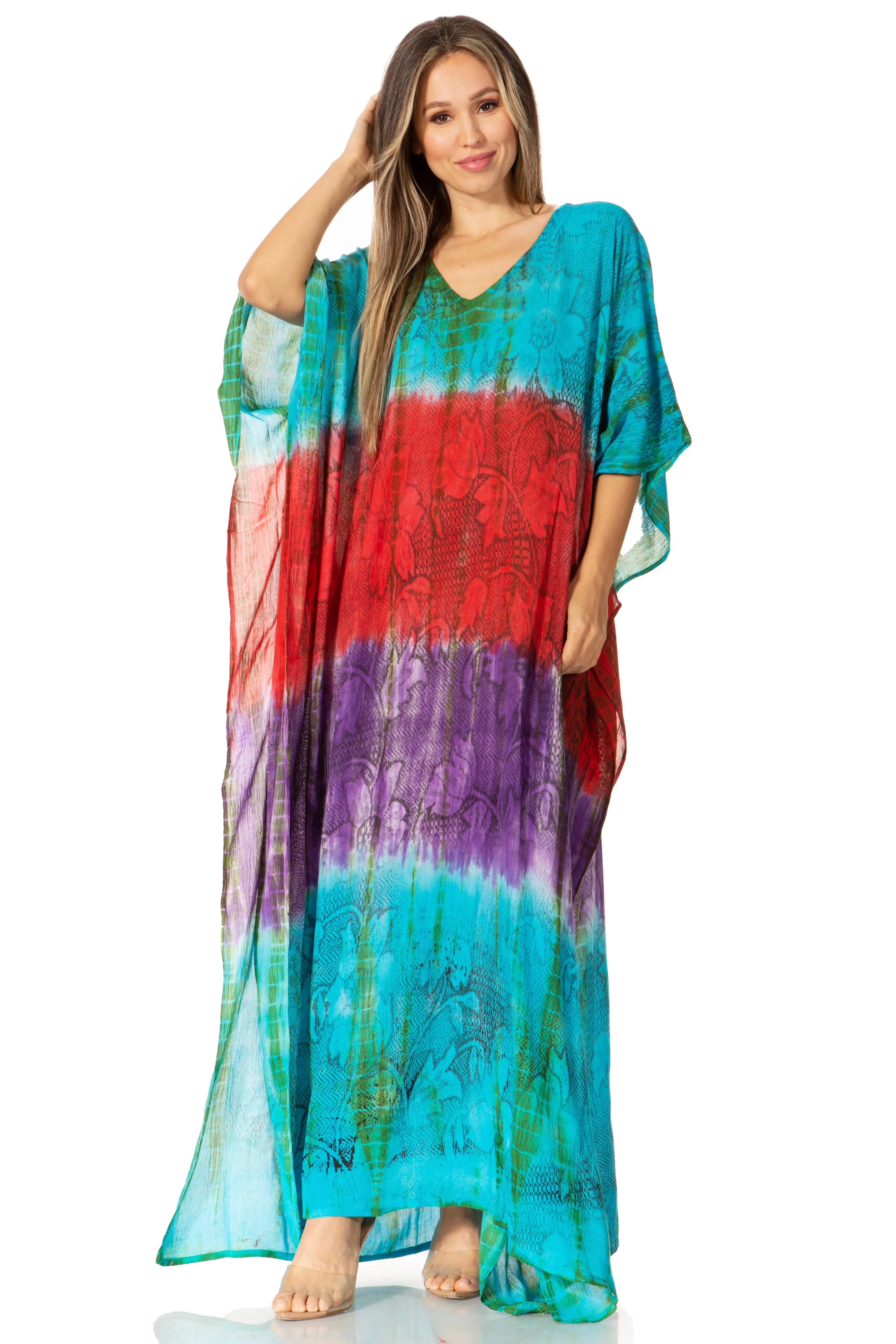 Sakkas Catia Women's Boho-Style Long Maxi Caftan for Lounging and Casual Wear - Image 134