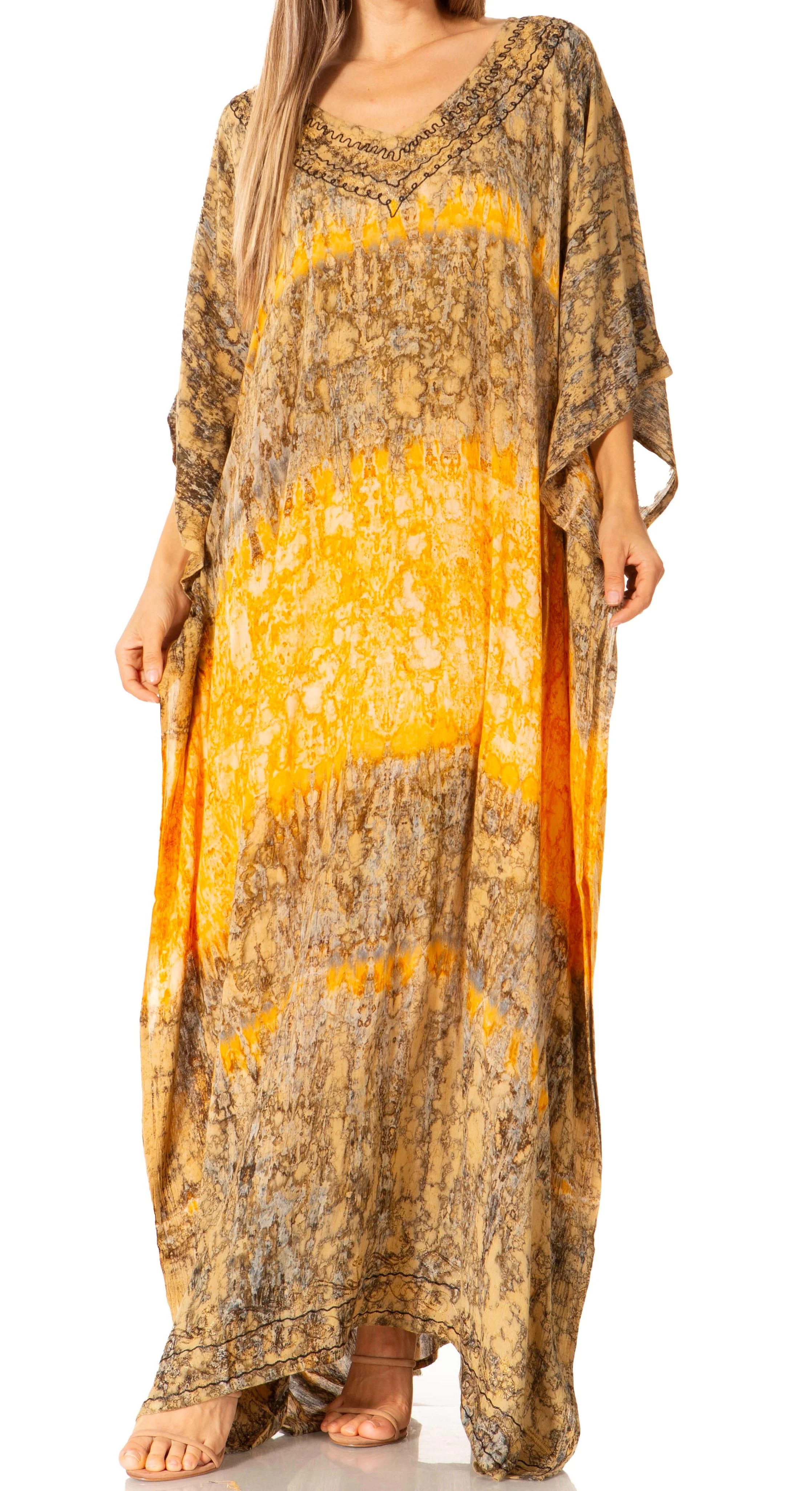 Sakkas Catia Women's Boho-Style Long Maxi Caftan for Lounging and Casual Wear - Image 135