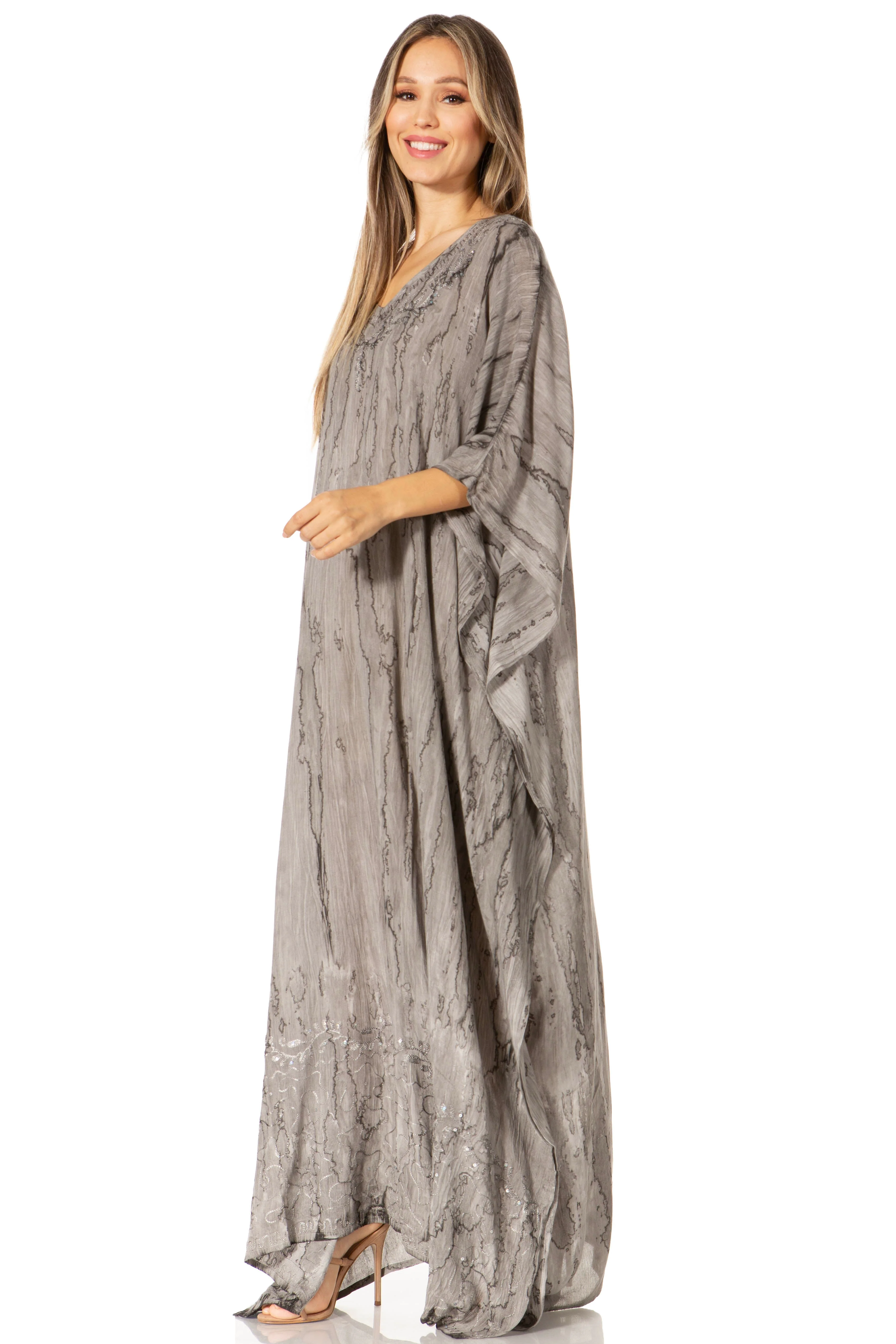 Sakkas Catia Women's Boho-Style Long Maxi Caftan for Lounging and Casual Wear - Image 172