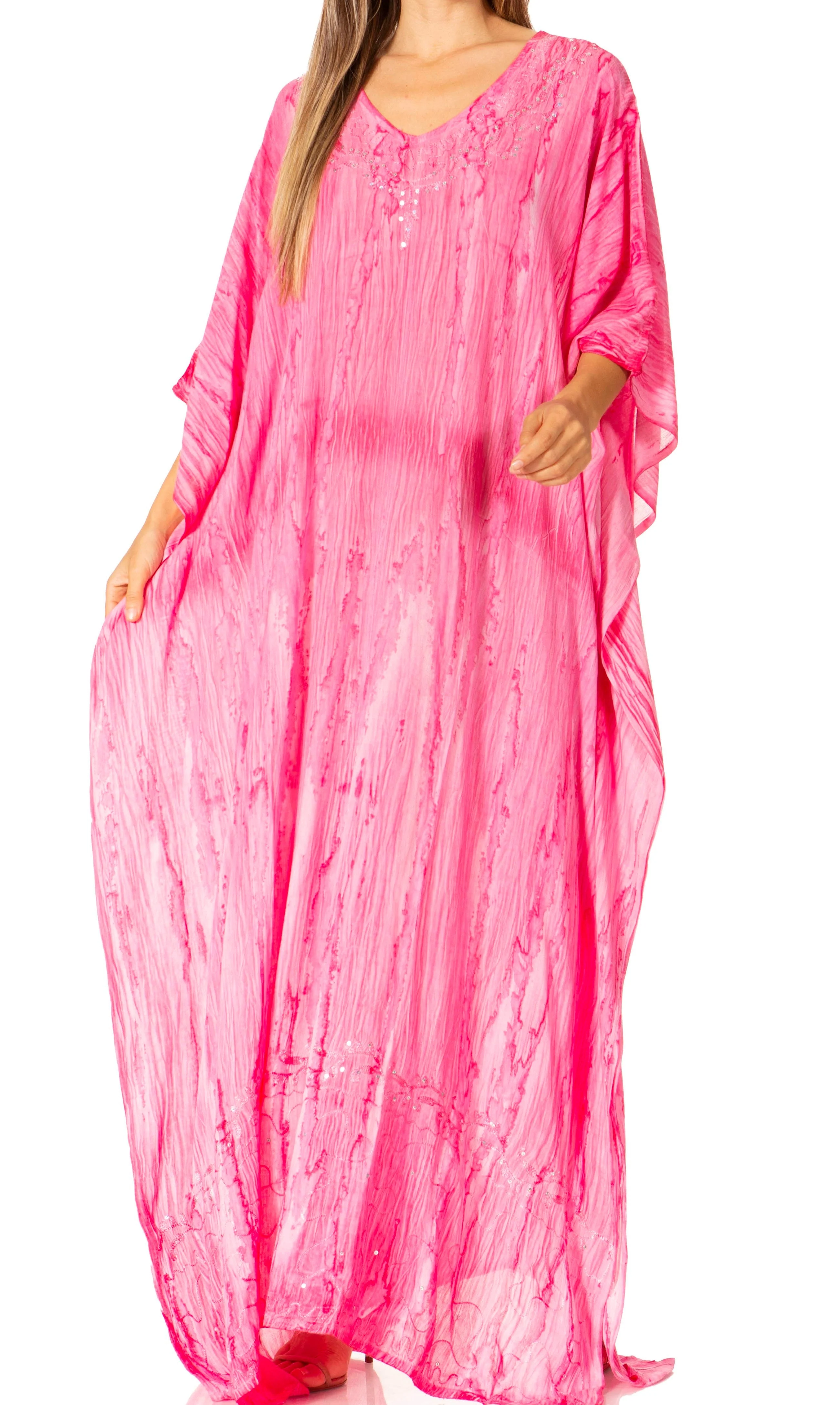 Sakkas Catia Women's Boho-Style Long Maxi Caftan for Lounging and Casual Wear - Image 175