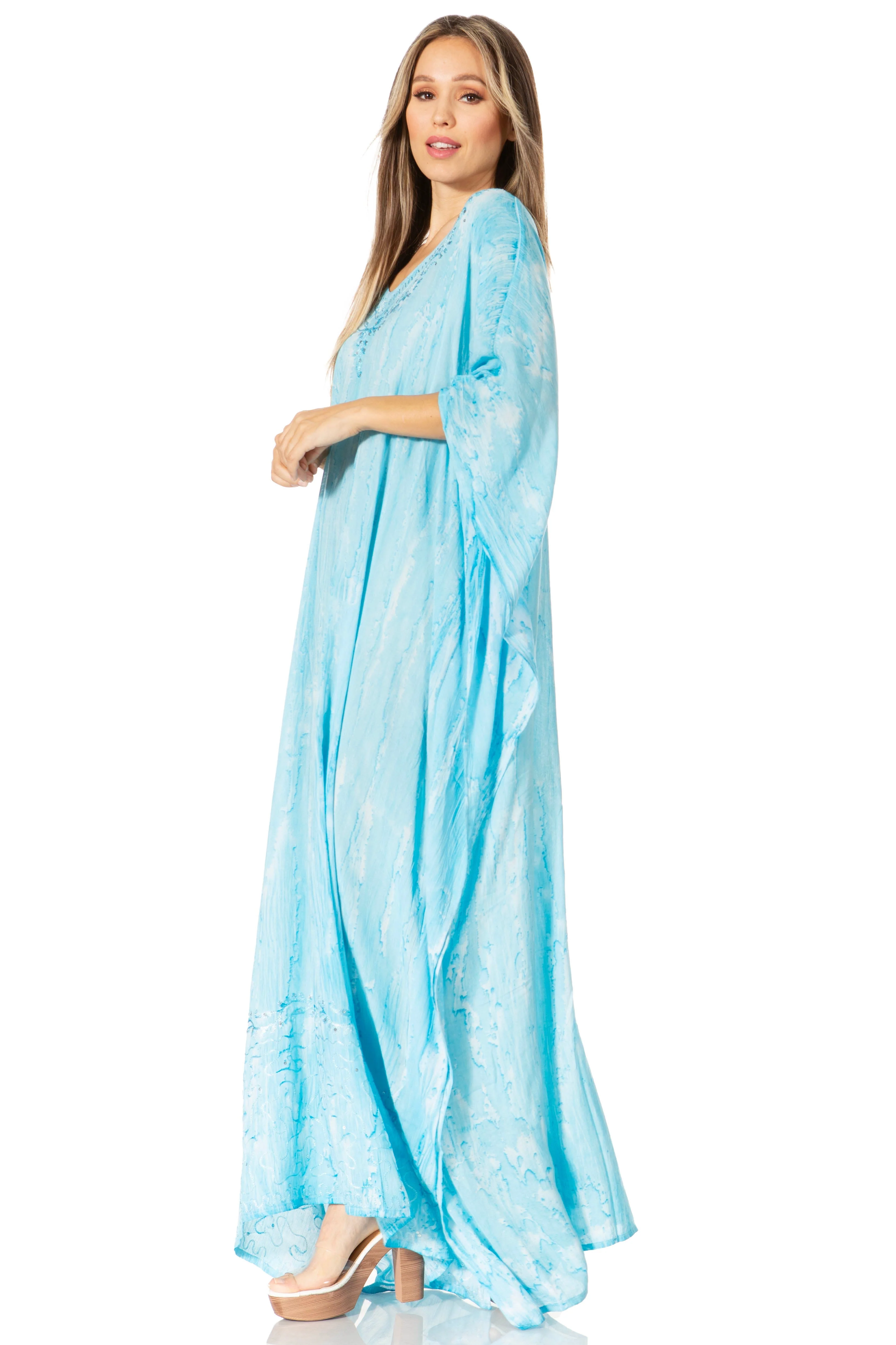 Sakkas Catia Women's Boho-Style Long Maxi Caftan for Lounging and Casual Wear - Image 192