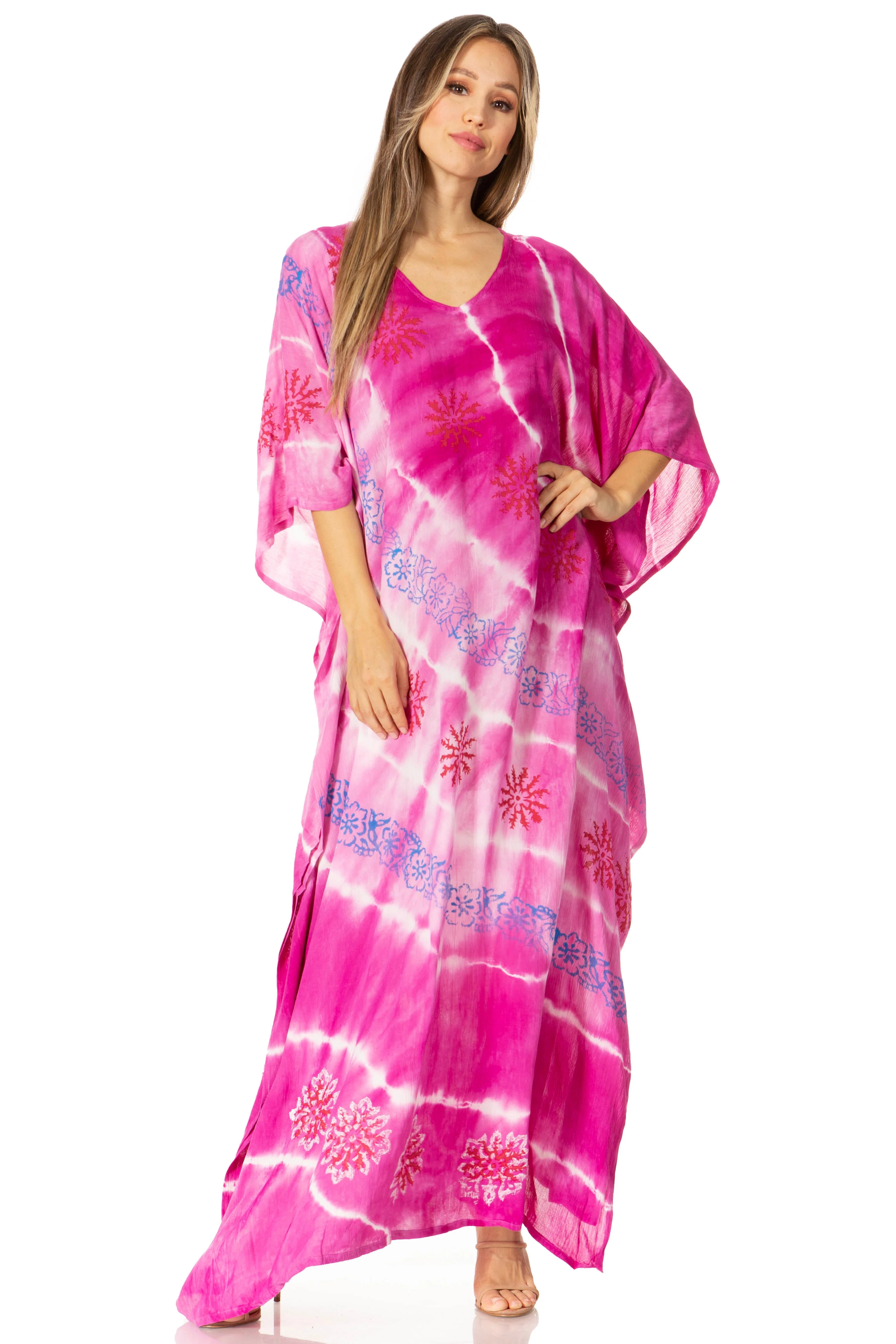 Sakkas Catia Women's Boho-Style Long Maxi Caftan for Lounging and Casual Wear - Image 209