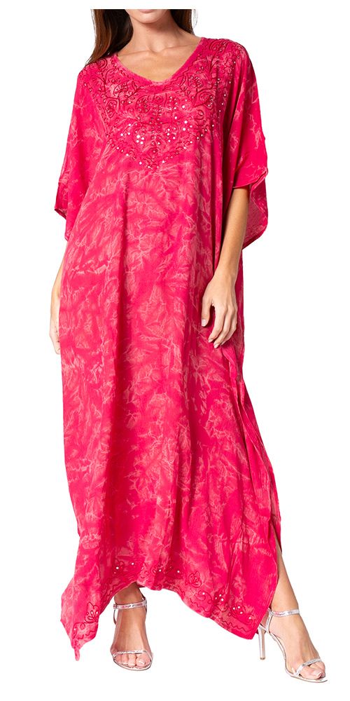 Sakkas Catia Women's Boho-Style Long Maxi Caftan for Lounging and Casual Wear - Image 213