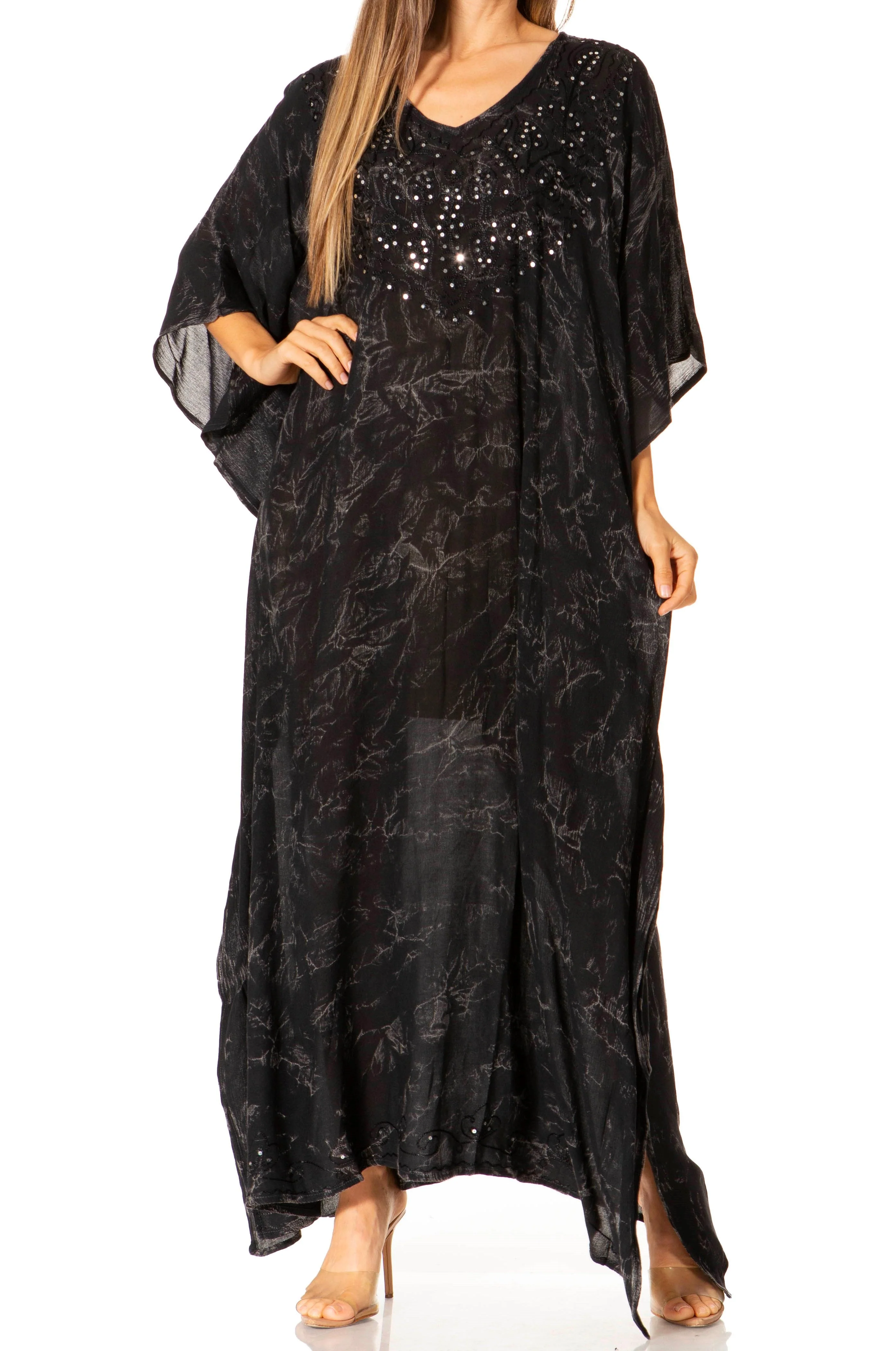 Sakkas Catia Women's Boho-Style Long Maxi Caftan for Lounging and Casual Wear - Image 216