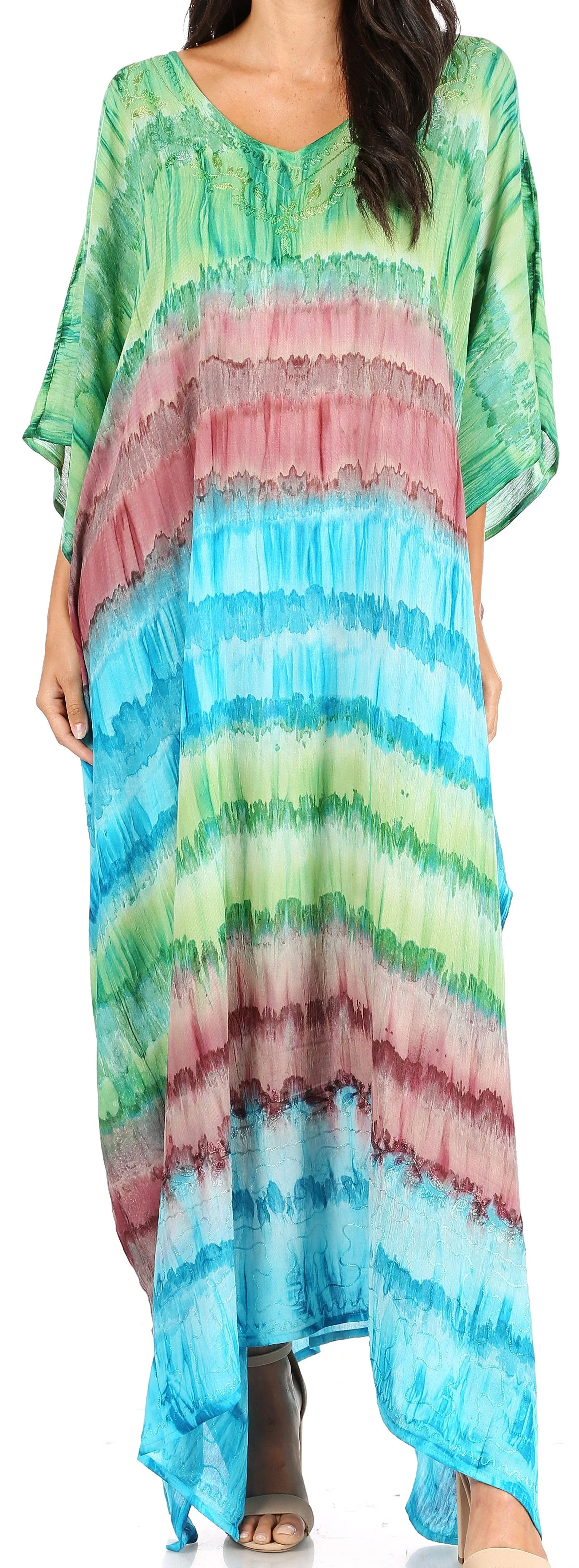 Sakkas Catia Women's Boho-Style Long Maxi Caftan for Lounging and Casual Wear - Image 37