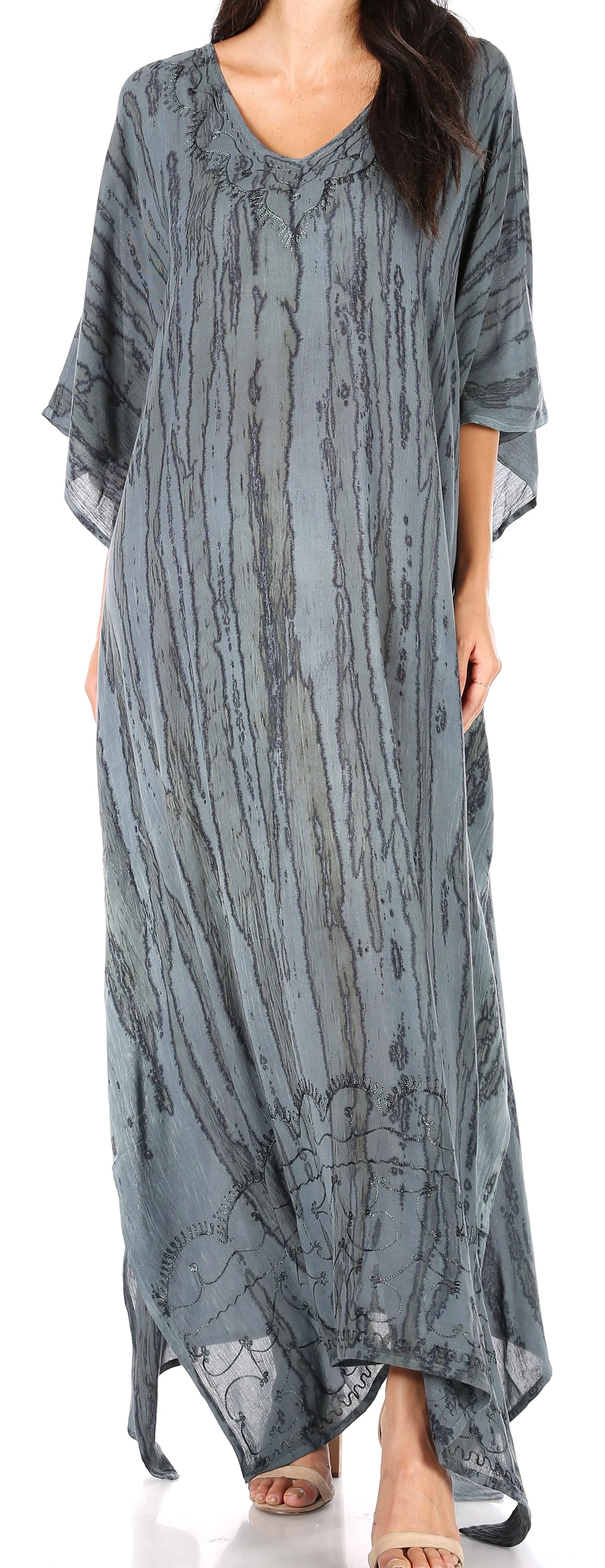 Sakkas Catia Women's Boho-Style Long Maxi Caftan for Lounging and Casual Wear - Image 50