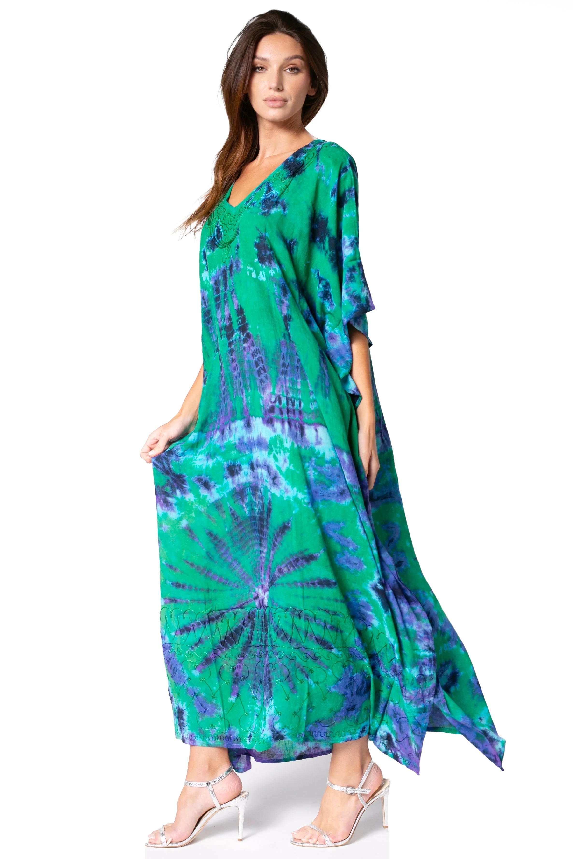 Sakkas Catia Women's Boho-Style Long Maxi Caftan for Lounging and Casual Wear - Image 56