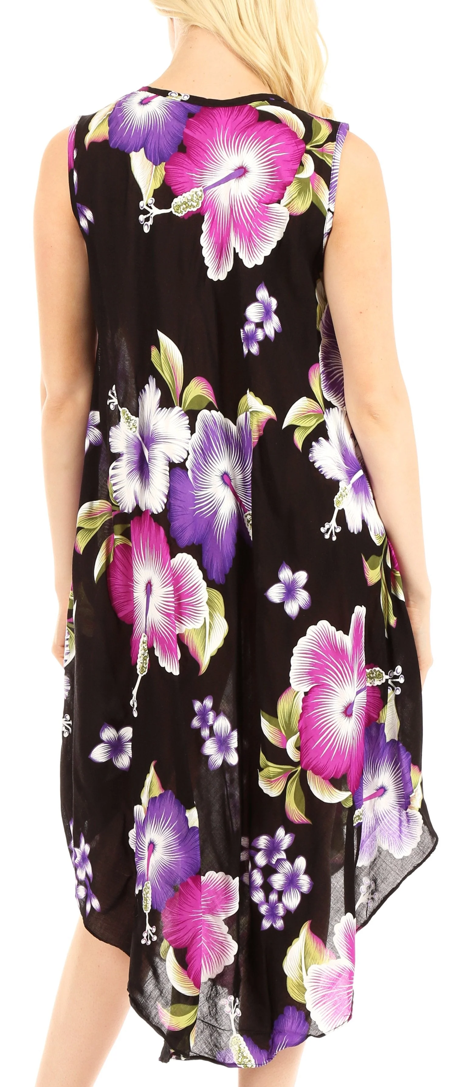 Sakkas Clara Women's Casual Summer Sleeveless Sundress Loose Floral Print Dress - Image 17