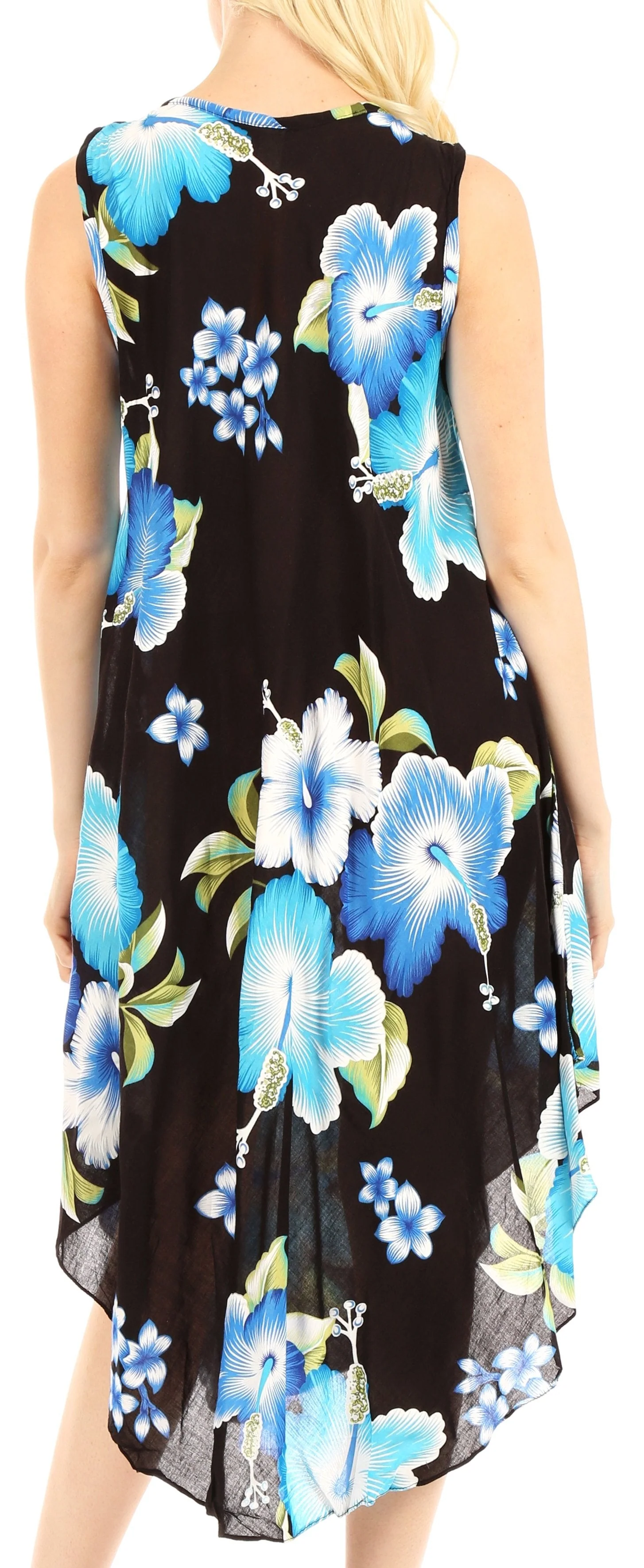 Sakkas Clara Women's Casual Summer Sleeveless Sundress Loose Floral Print Dress - Image 2