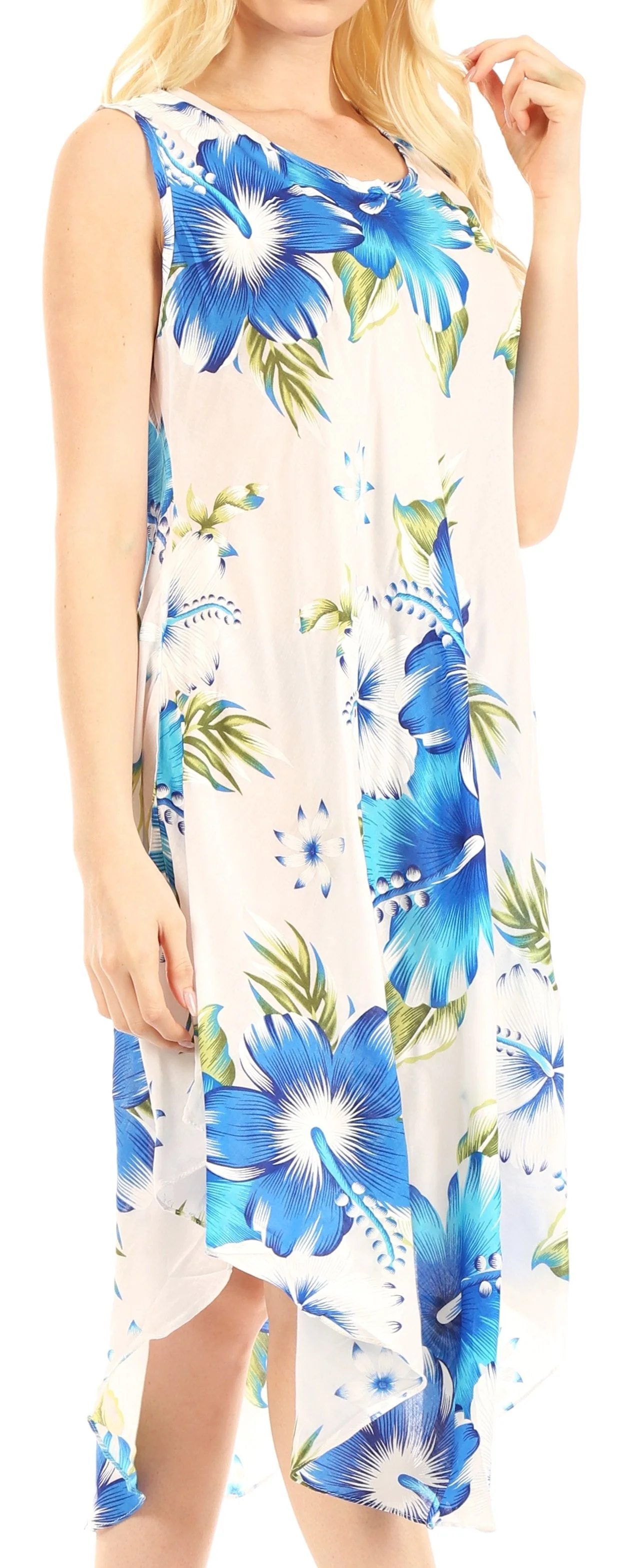 Sakkas Clara Women's Casual Summer Sleeveless Sundress Loose Floral Print Dress - Image 29