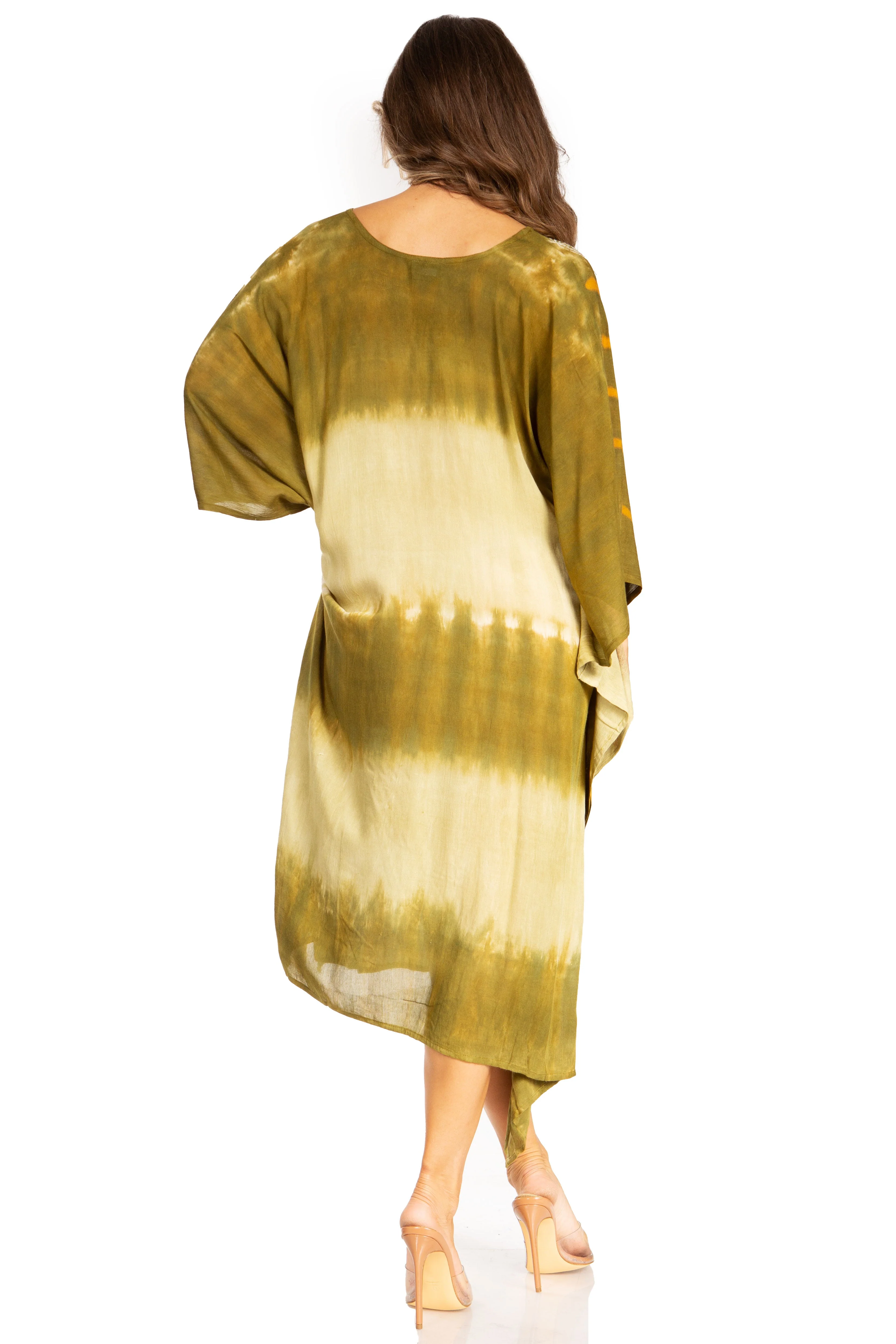 Sakkas Clementine Second Women's Tie Dye Caftan Dress/Cover Up Beach Kaftan Boho - Image 32