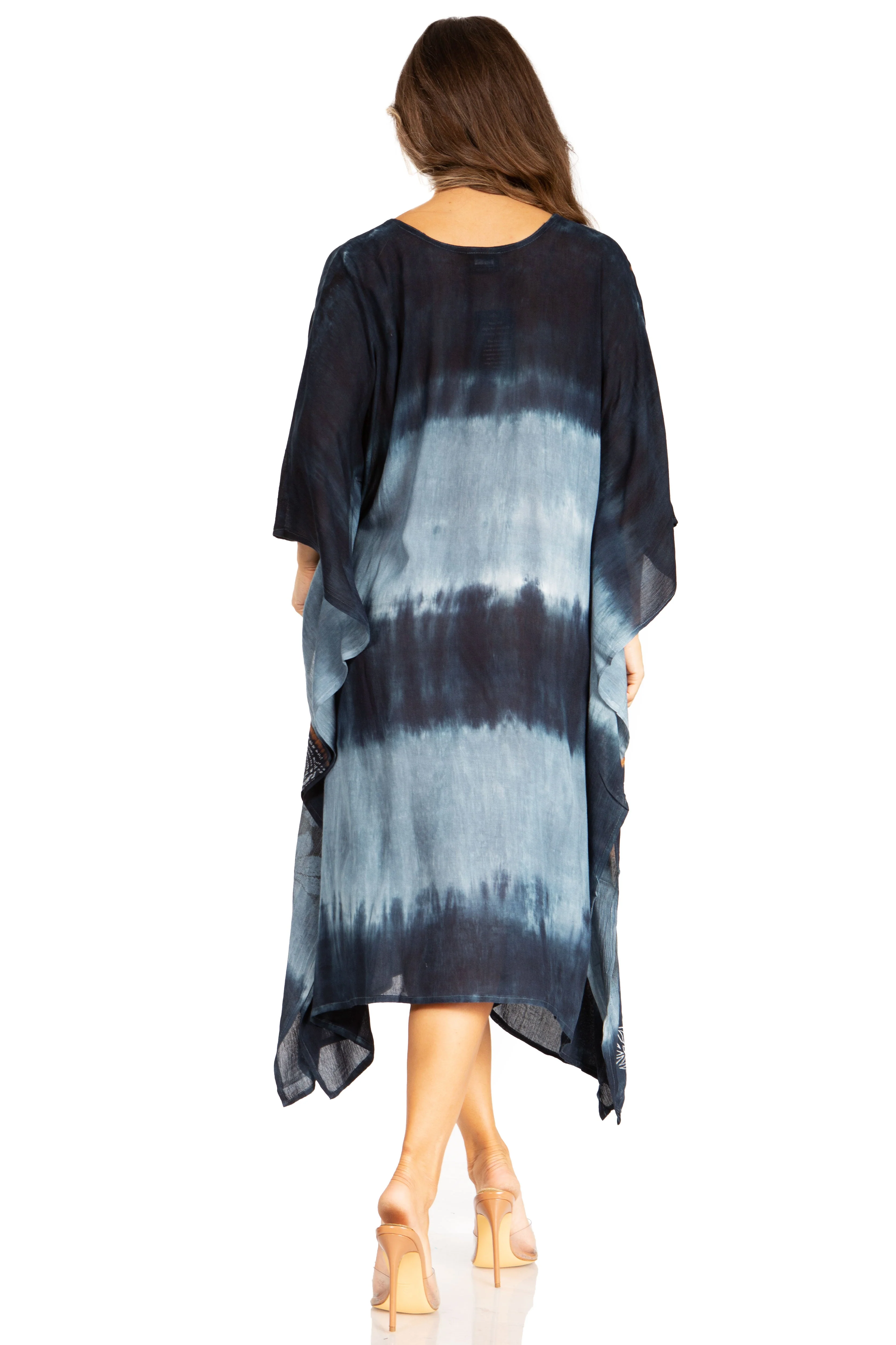 Sakkas Clementine Second Women's Tie Dye Caftan Dress/Cover Up Beach Kaftan Boho - Image 37