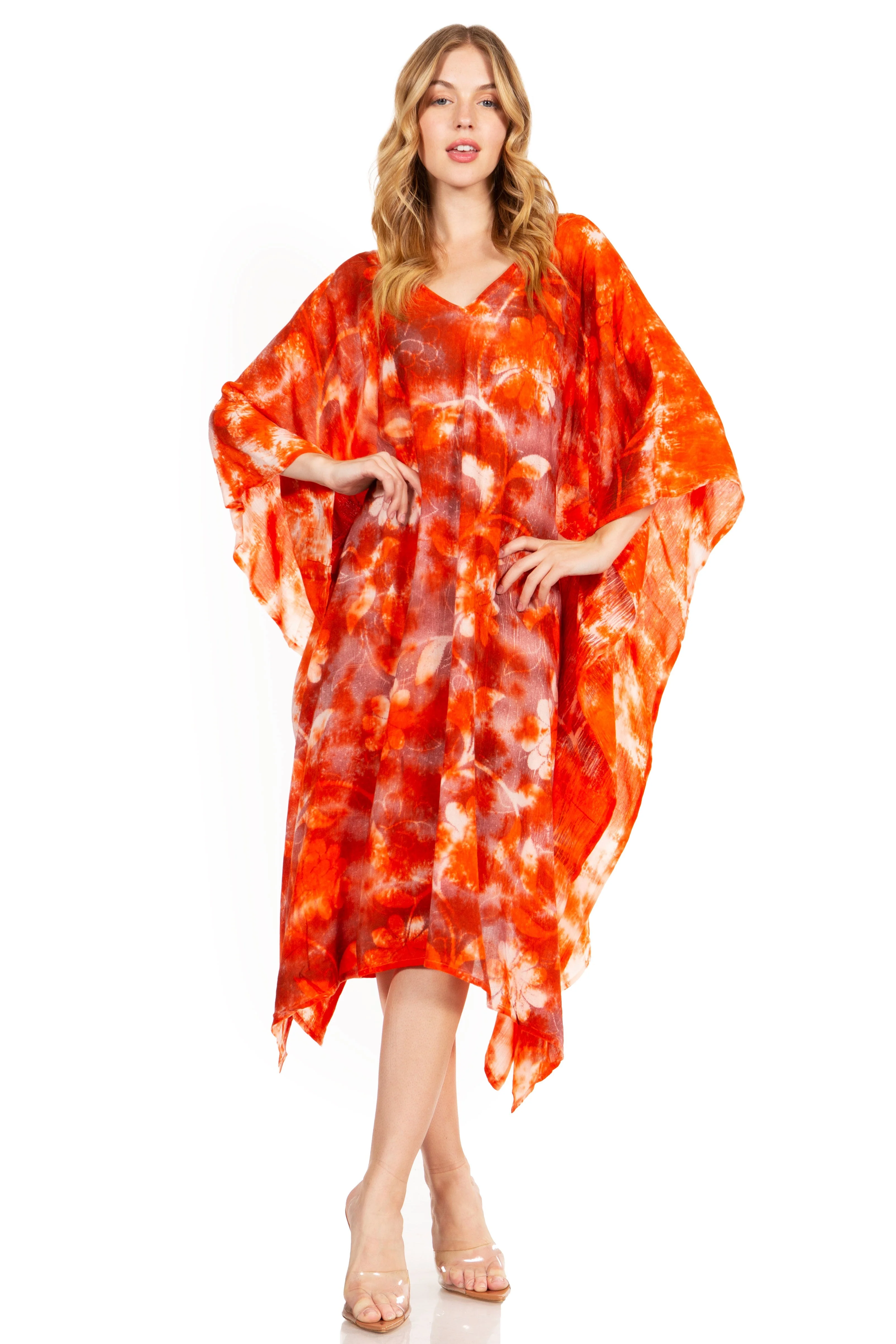 Sakkas Clementine Second Women's Tie Dye Caftan Dress/Cover Up Beach Kaftan Boho - Image 75