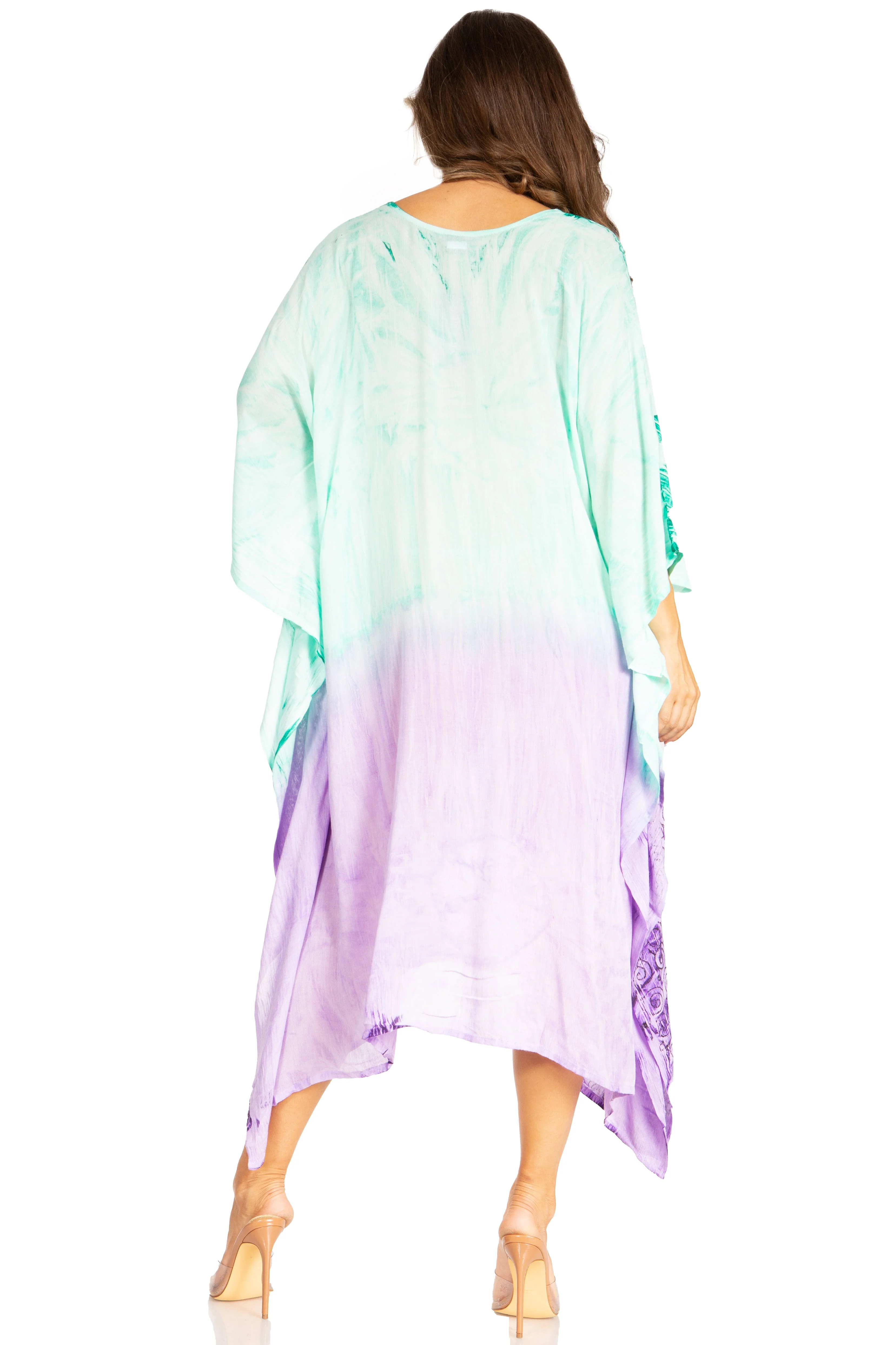 Sakkas Clementine Third Women's Tie Dye Caftan Dress/Cover Up Beach Kaftan Summer - Image 122