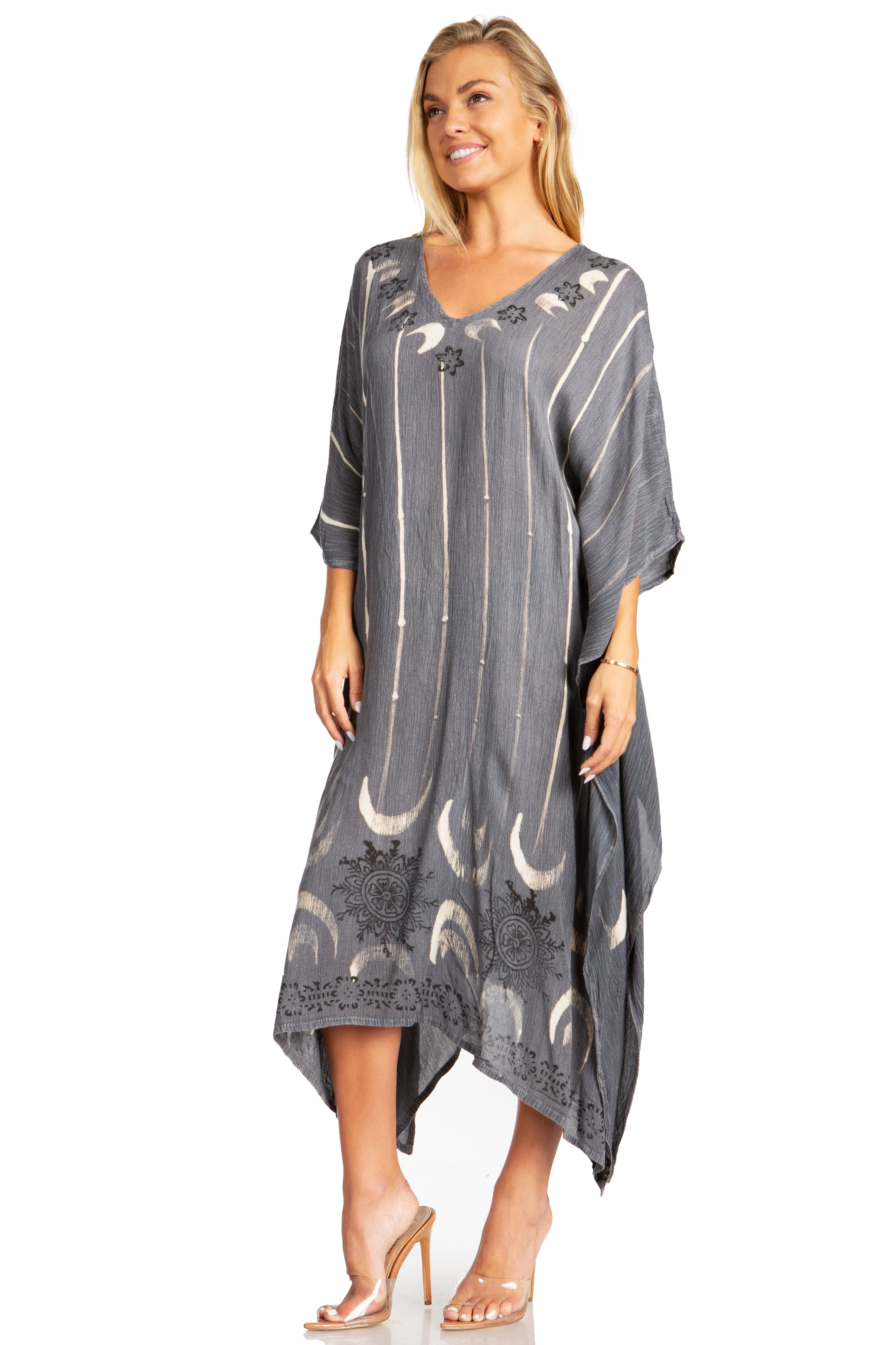 Sakkas Clementine Third Women's Tie Dye Caftan Dress/Cover Up Beach Kaftan Summer - Image 23